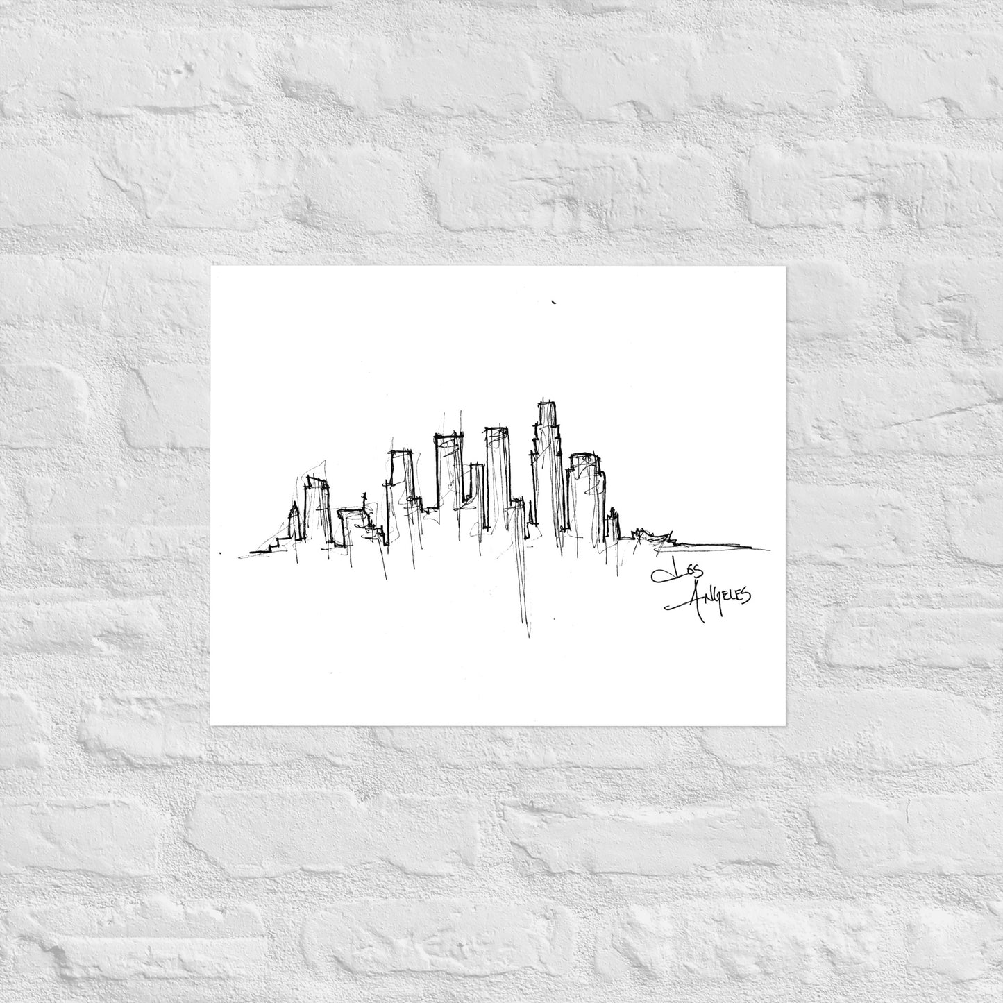 Los Angeles Skyline Art Print, Los Angeles Print, Los Angeles Poster, Wall Art, Original Art, Minimalist Office Decor Travel Gift Home Decor