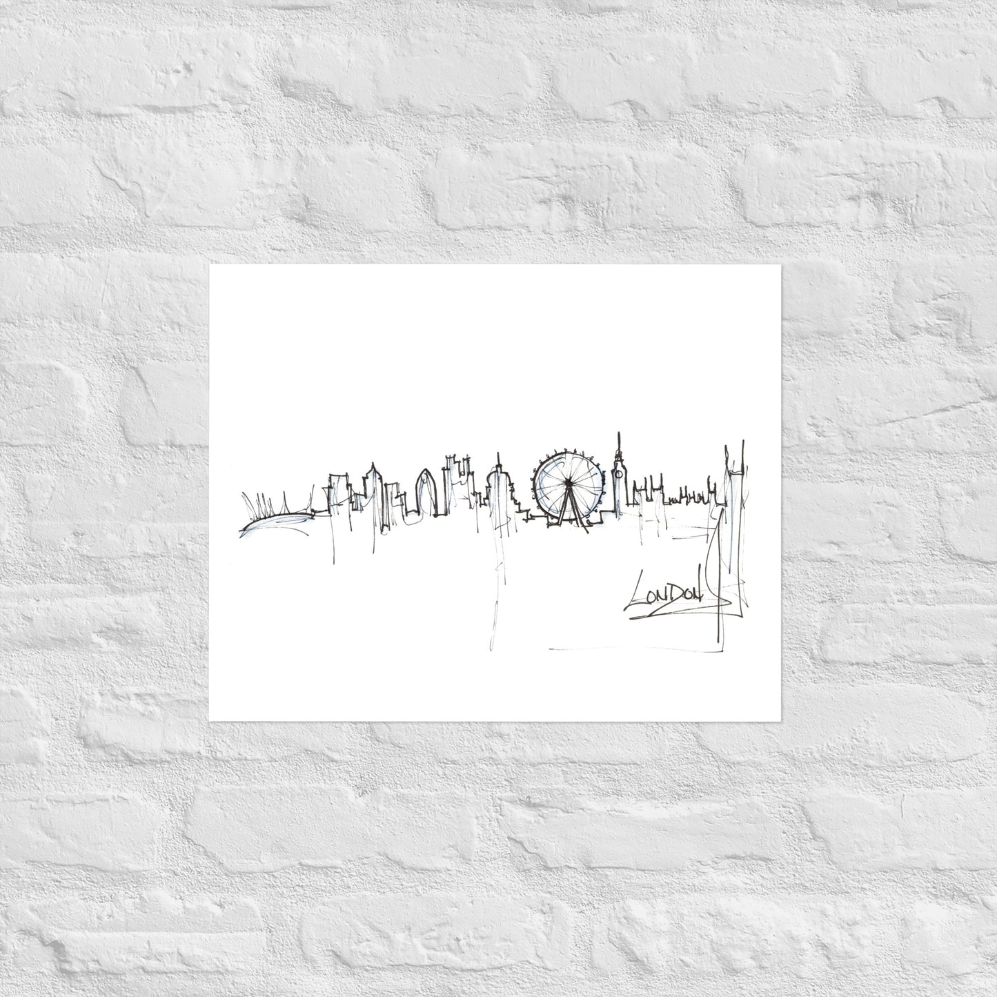 London Skyline Canvas Art Print, London Print, London Poster, Wall Art, Original Art, Minimalist, Office Decor, Travel Gift, Home Decor