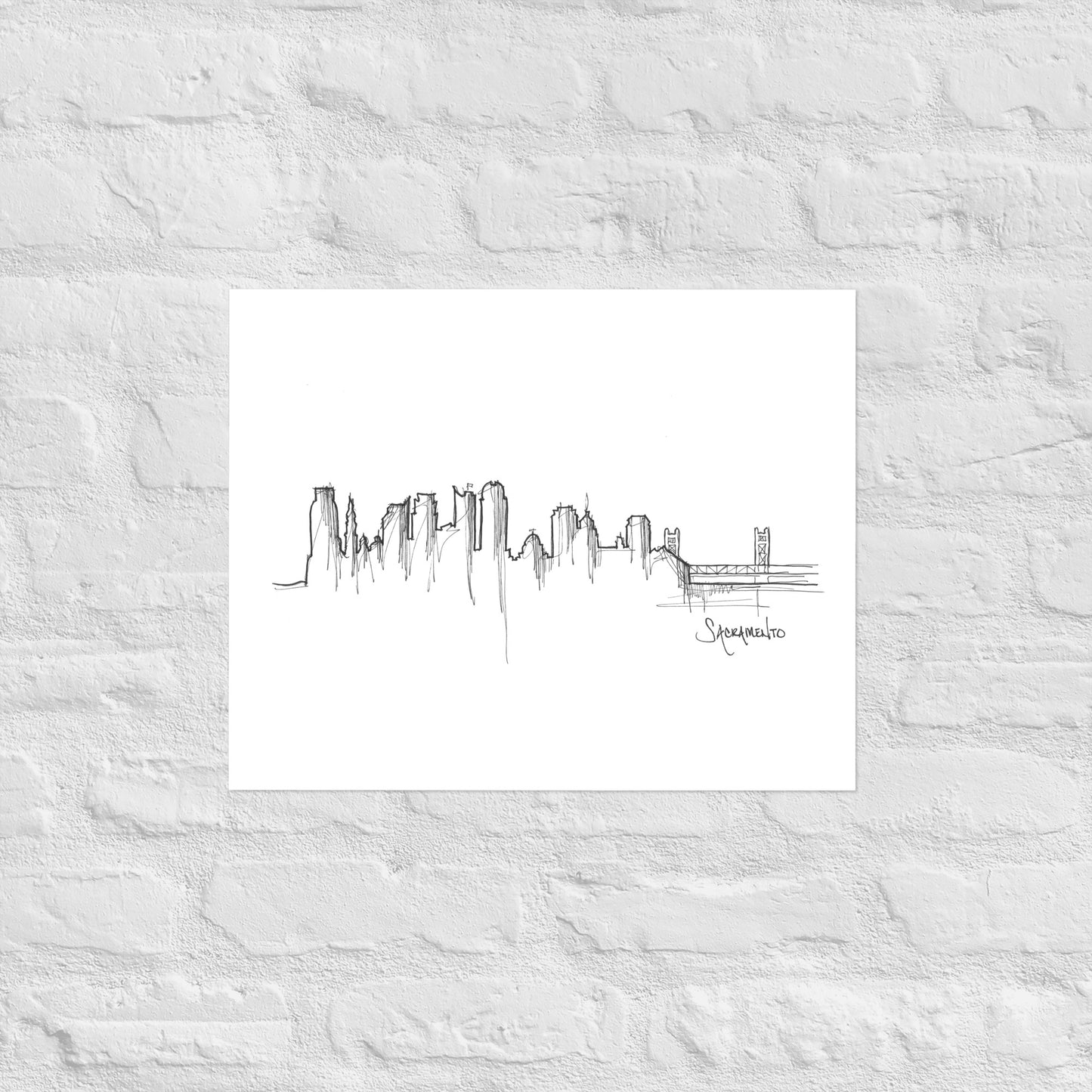 Sacramento Skyline Art Print, Sacramento Print, Sacramento Poster, Wall Art, Original Art Minimalist Art Travel Gift Home Decor Office