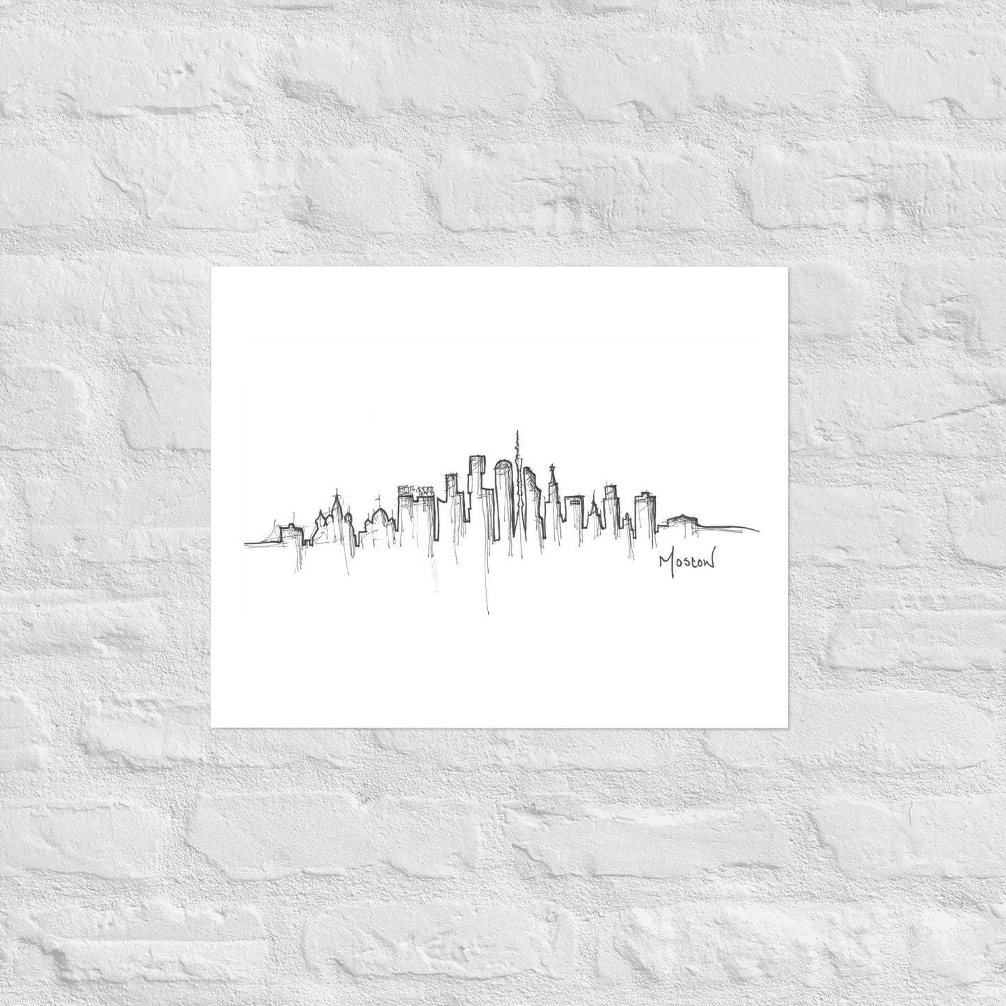 Moscow Skyline Art Print, Moscow Print, Moscow Poster, Wall Art, Original Art, Minimalist Art, Travel Gift, Home Decor, Office Decor