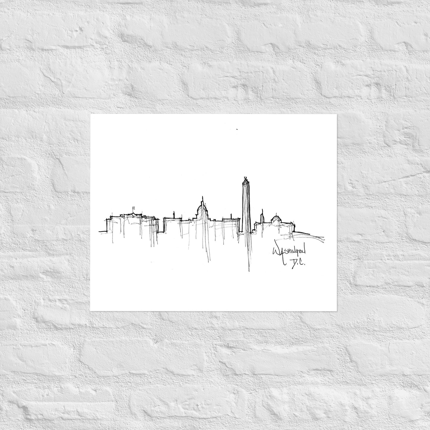 Washington D.C. Skyline Art Print, D.C. Print, D.C. Poster, Wall Art, Original Art, Minimalist Art, Office Decor, Travel Gift, Home Decor