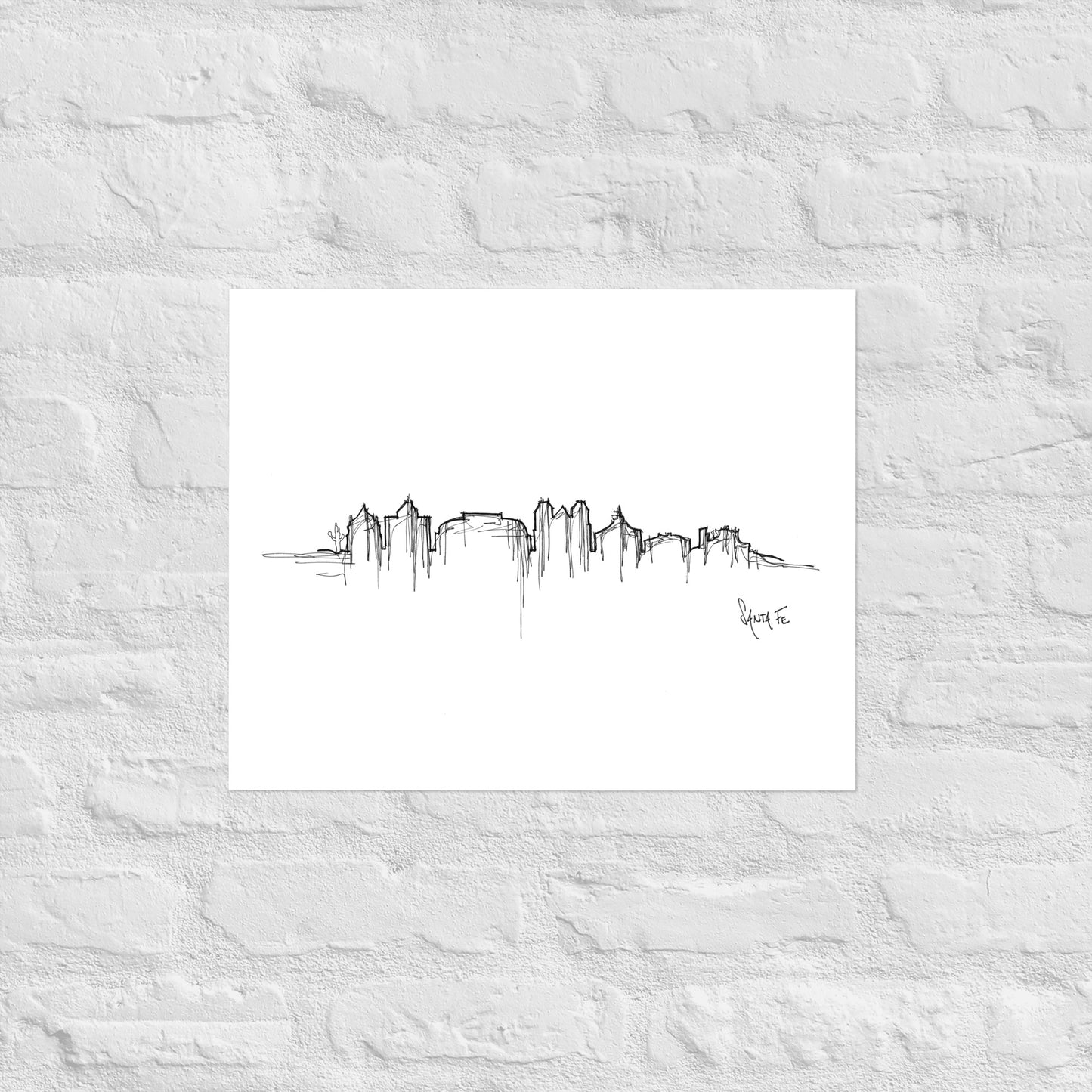 Santa Fe Skyline Art Print, Santa Fe Print, Santa Fe Poster, Wall Art, Original Art, Minimalist Art Travel Gift Home Decor Office Decor