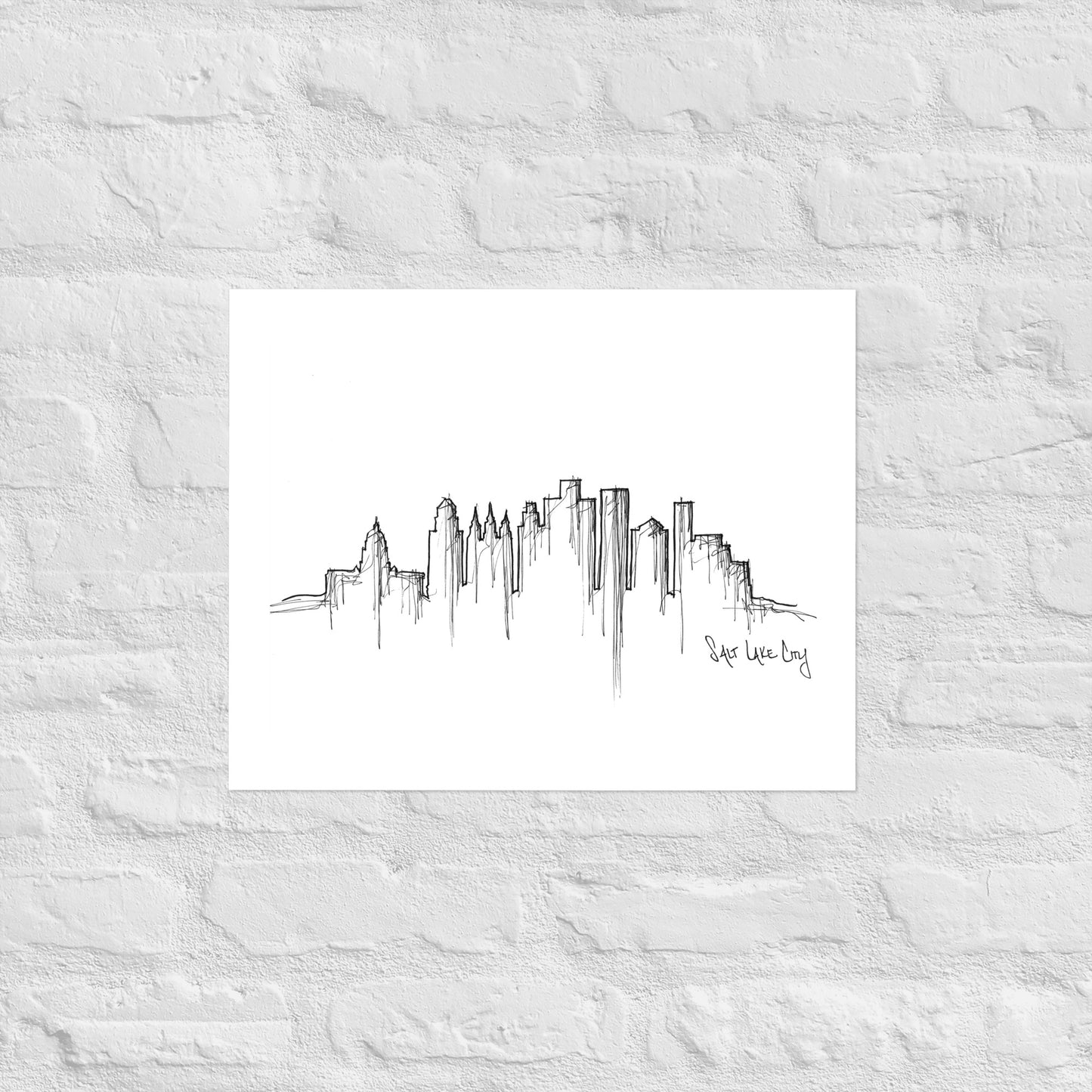 Salt Lake City Skyline Art Print, Salt Lake City Print, Salt Lake City Poster, Wall Art, Original Art, Minimalist Art Travel Gift Home Decor