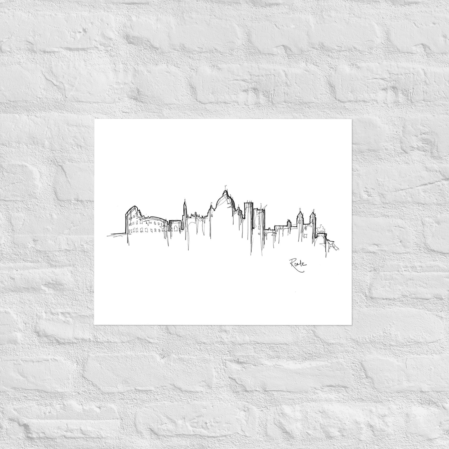 Rome Skyline Art Print, Rome Print, Rome Poster, Wall Art, Original Art, Minimalist Art, Travel Gift, Home Decor, Office Decor