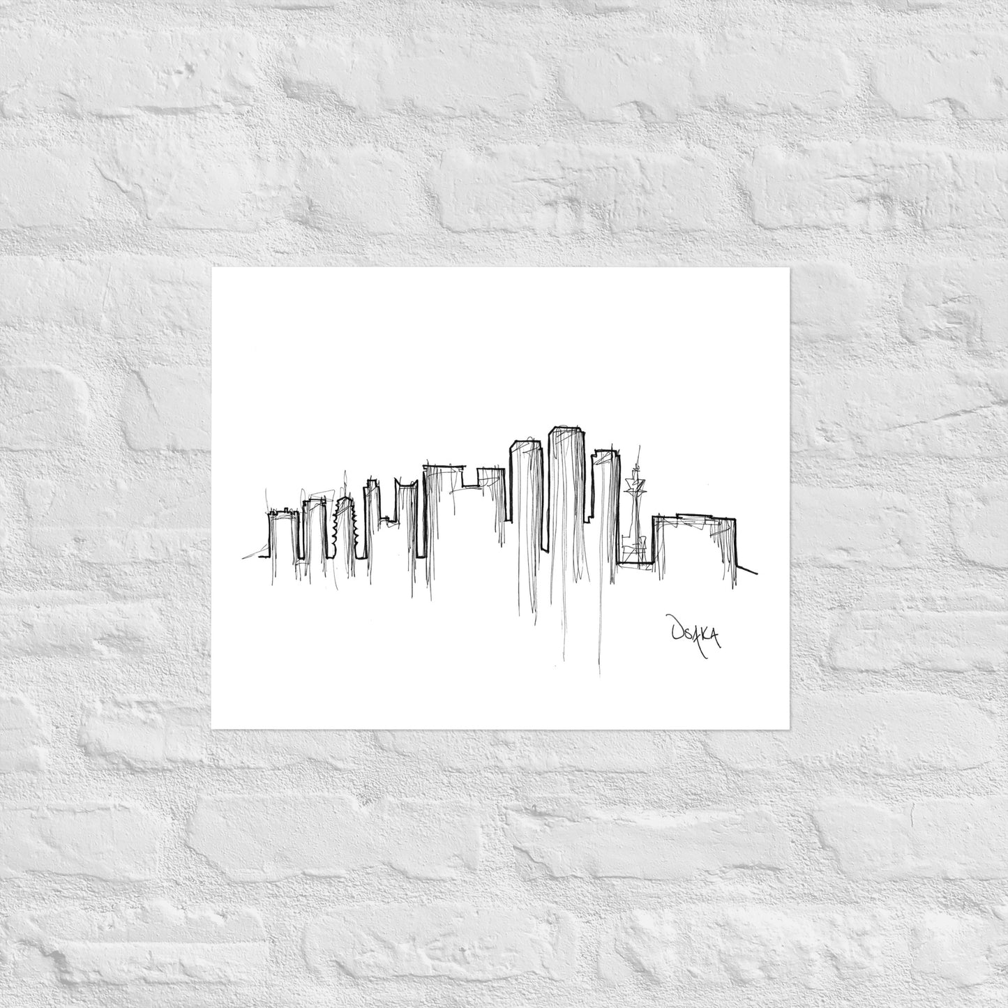 Osaka Skyline Art Print, Osaka Print, Osaka Poster, Wall Art, Original Art, Minimalist Art, Travel Gift, Home Decor, Office Decor