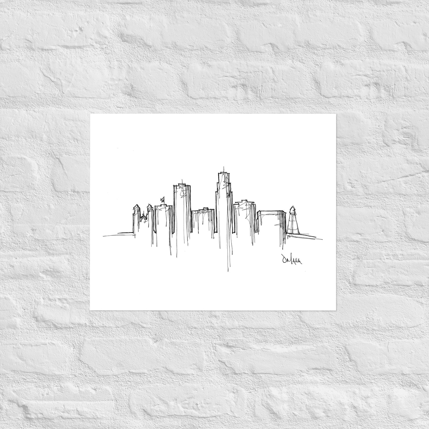 Omaha Skyline Art Print, Omaha Print, Omaha Poster, Wall Art, Original Art, Minimalist Art, Travel Gift, Home Decor, Office Decor