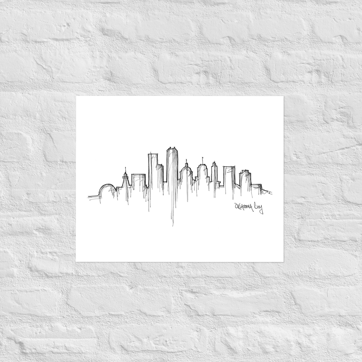 Oklahoma City Skyline Art Print, Oklahoma City Print, Oklahoma City Poster, Wall Art, Original Art Minimalist Art Travel Gift Home Decor