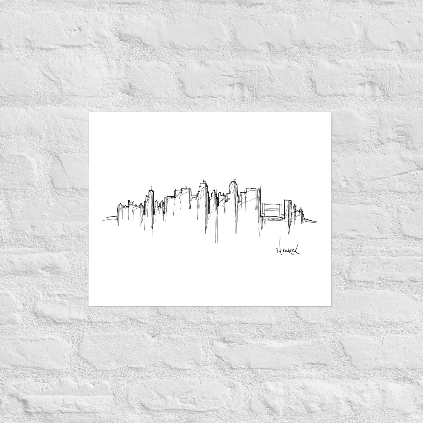 Newark New Jersey Skyline Art Print, Newark Print, Newark Poster, Wall Art, Original Art Minimalist Art Travel Gift Home Decor Office