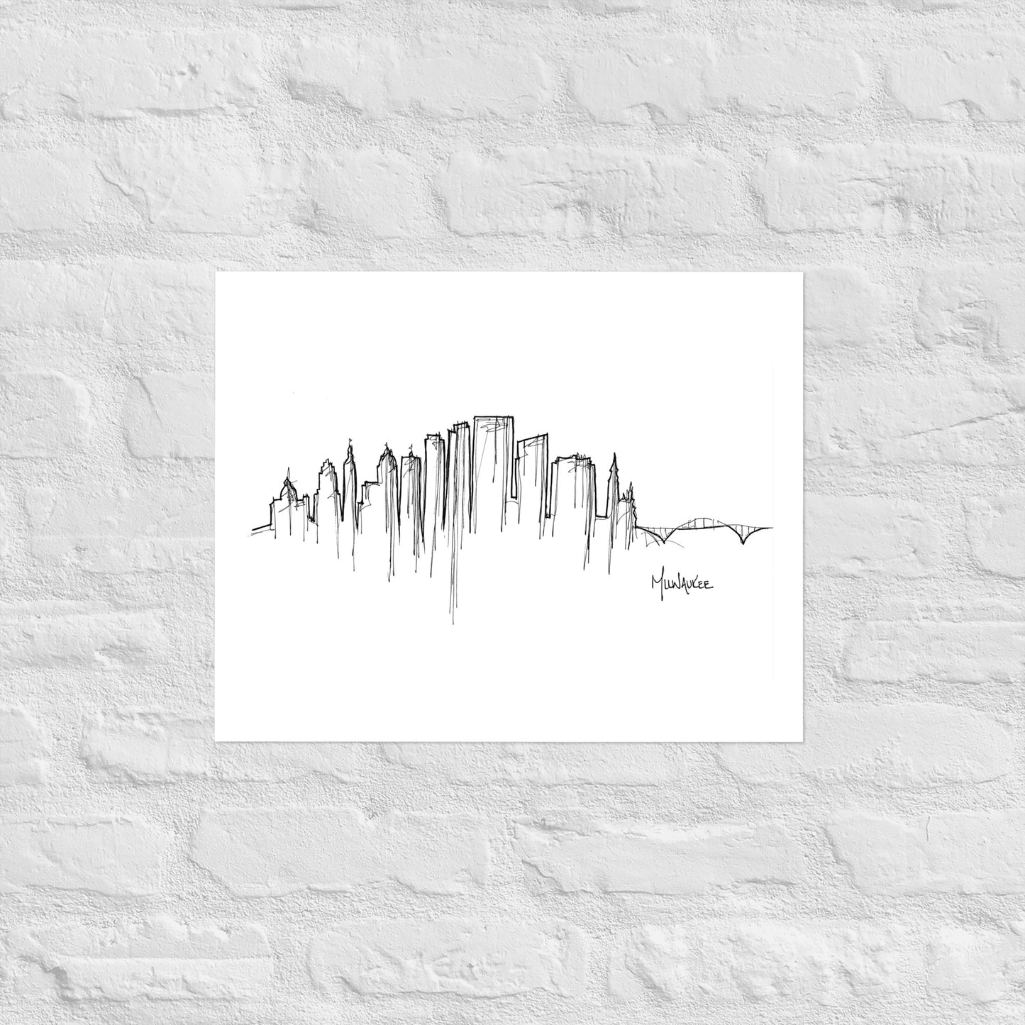 Milwaukee Skyline Art Print, Milwaukee Print, Milwaukee Poster, Wall Art, Original Art Minimalist Art Travel Gift Home Decor Office