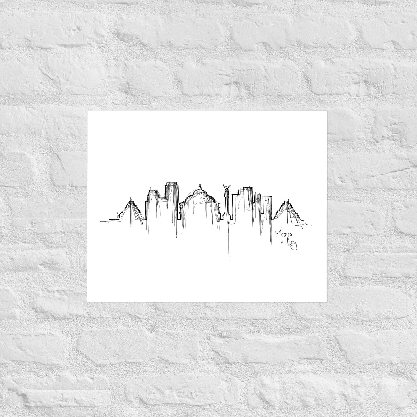 Mexico City Skyline Art Print, Mexico City Print, Mexico City Poster, Wall Art, Original Art Minimalist Art Travel Gift Home Decor Office