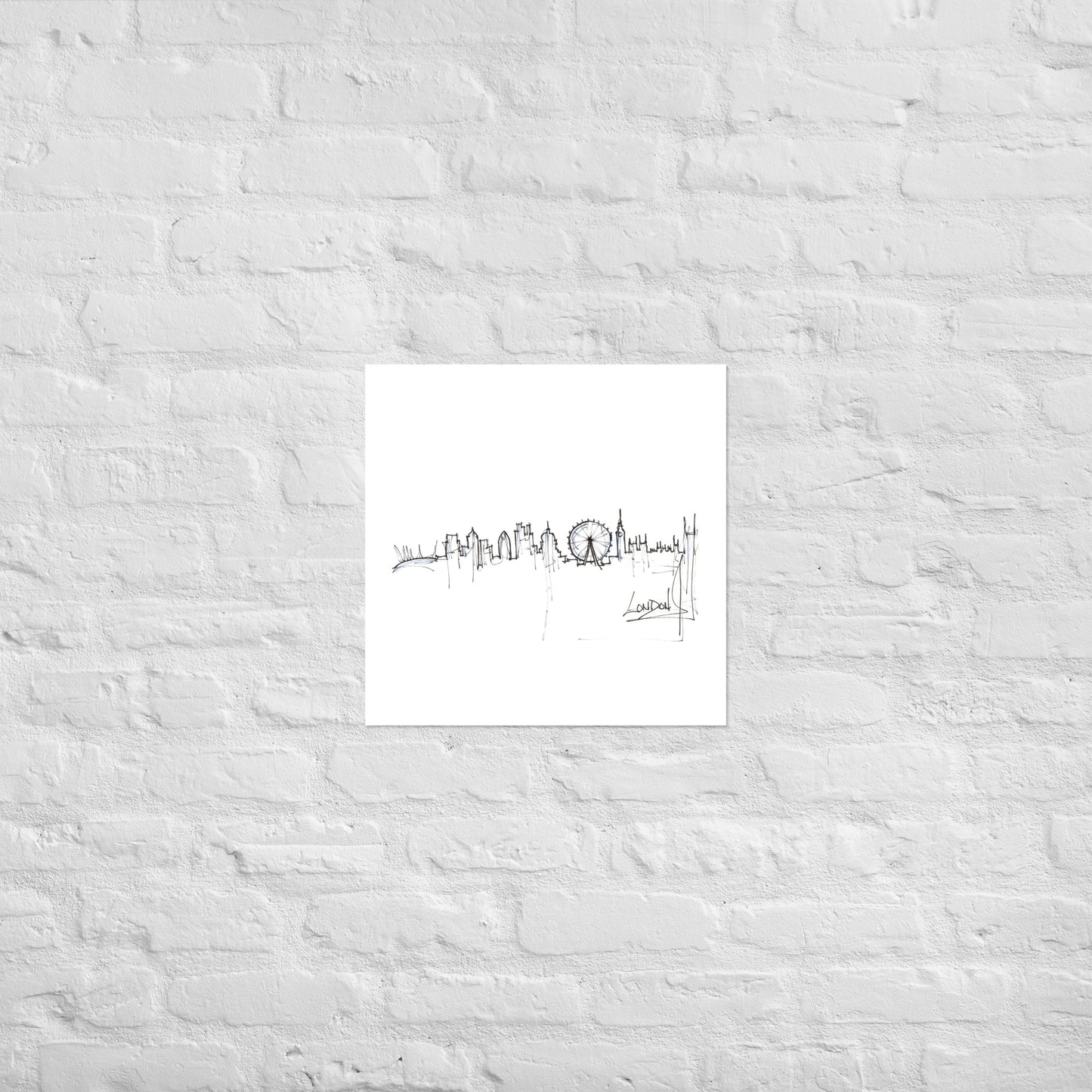 London Skyline Canvas Art Print, London Print, London Poster, Wall Art, Original Art, Minimalist, Office Decor, Travel Gift, Home Decor
