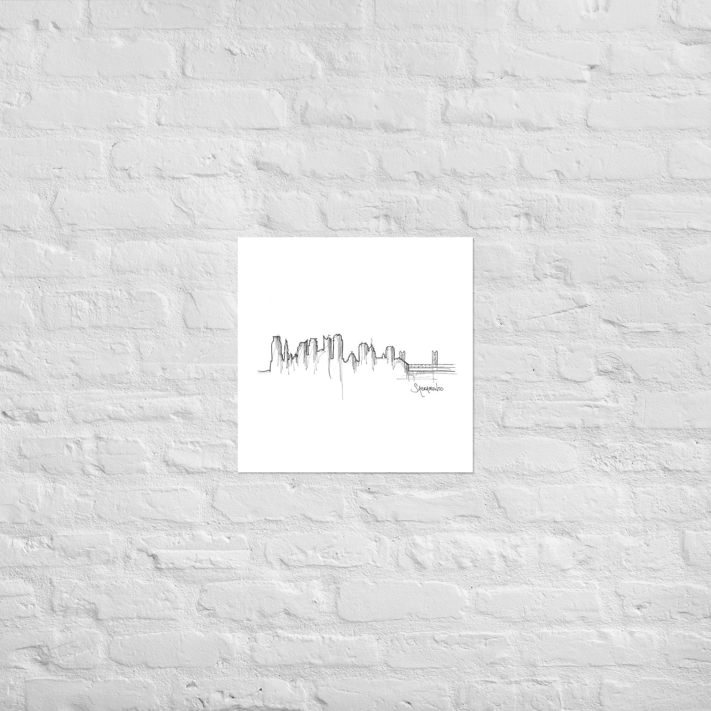 Sacramento Skyline Art Print, Sacramento Print, Sacramento Poster, Wall Art, Original Art Minimalist Art Travel Gift Home Decor Office