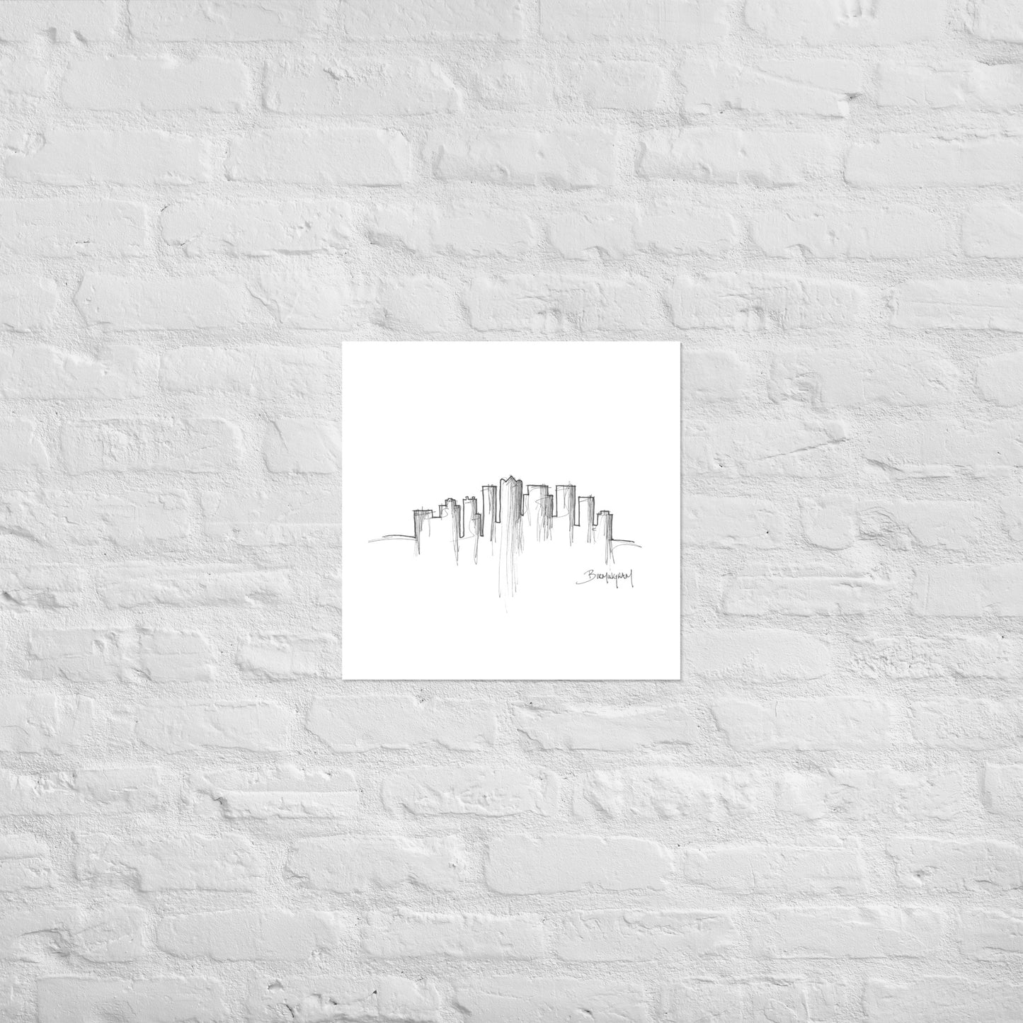 Birmingham Skyline Art Print, Birmingham Print, Birmingham Poster, Wall Art, Original Art Minimalist Art Travel Gift Home Decor Office Decor
