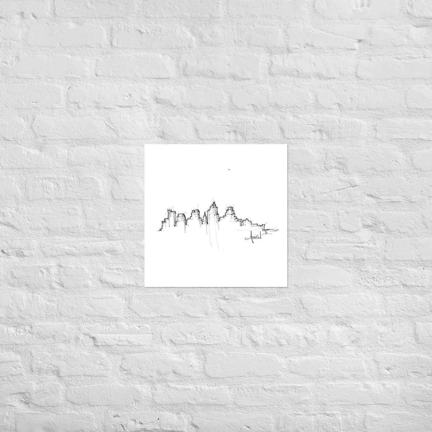 Austin TX Skyline Art Print, Austin Print, Austin Poster, Wall Art, Original Art, Minimalist Art, Office Decor, Travel Gift, Home Decor