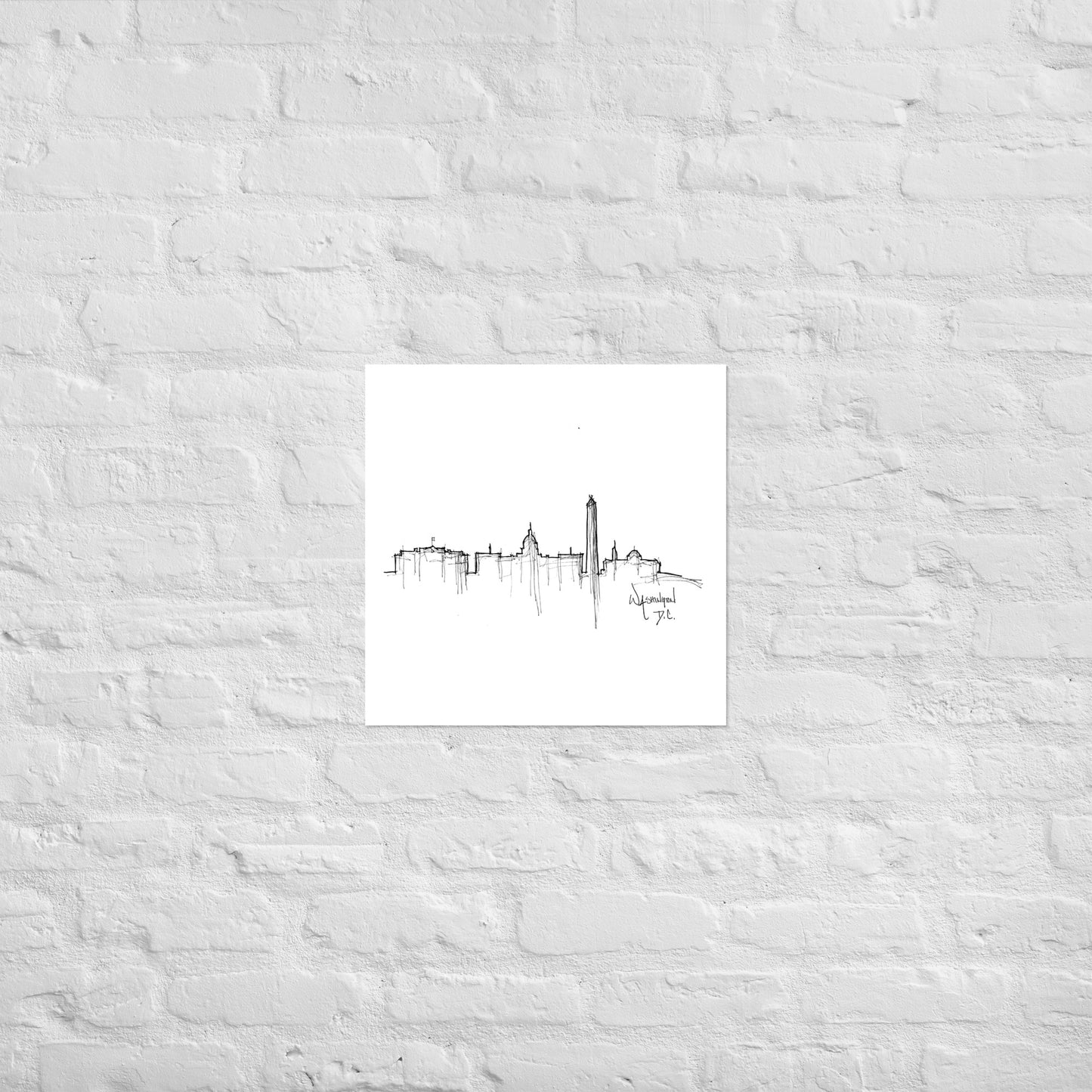 Washington D.C. Skyline Art Print, D.C. Print, D.C. Poster, Wall Art, Original Art, Minimalist Art, Office Decor, Travel Gift, Home Decor