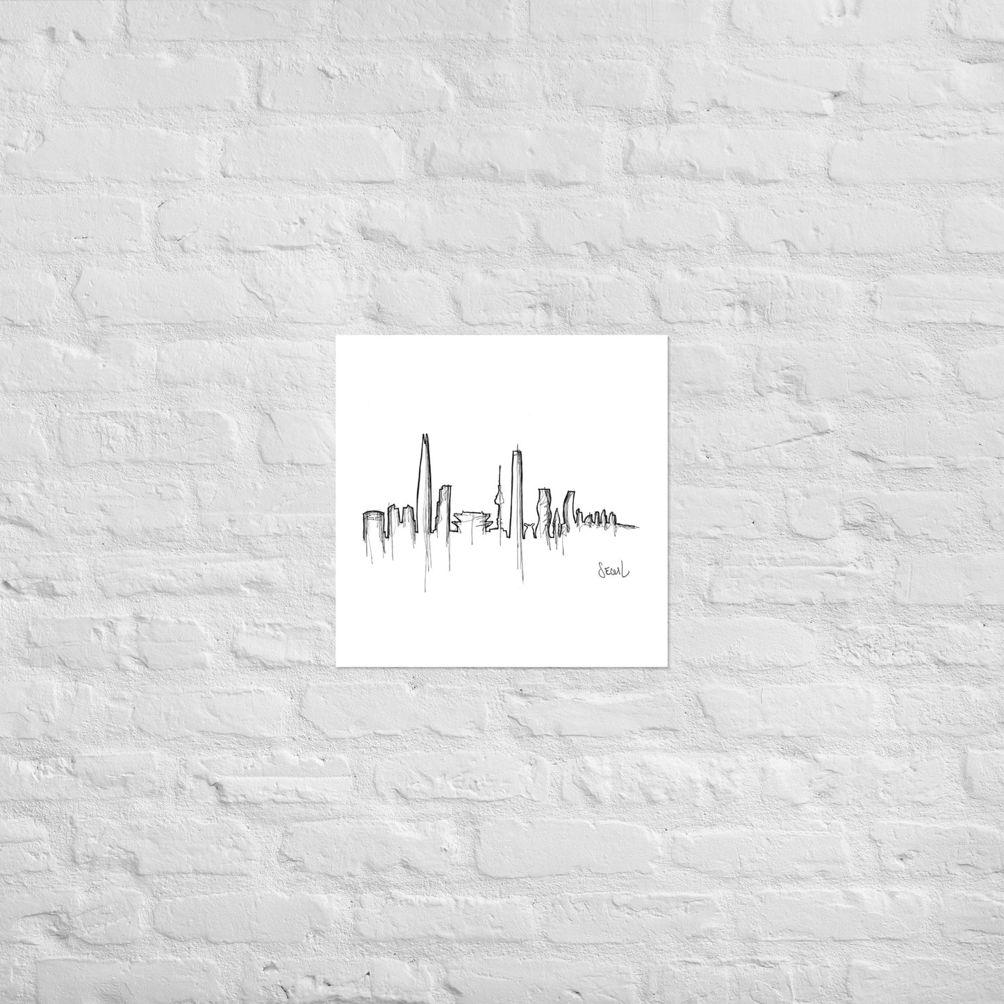 Seoul Skyline Art Print, Seoul Print, Seoul Poster, Wall Art, Original Art, Minimalist Art Travel Gift Home Decor Office Decor