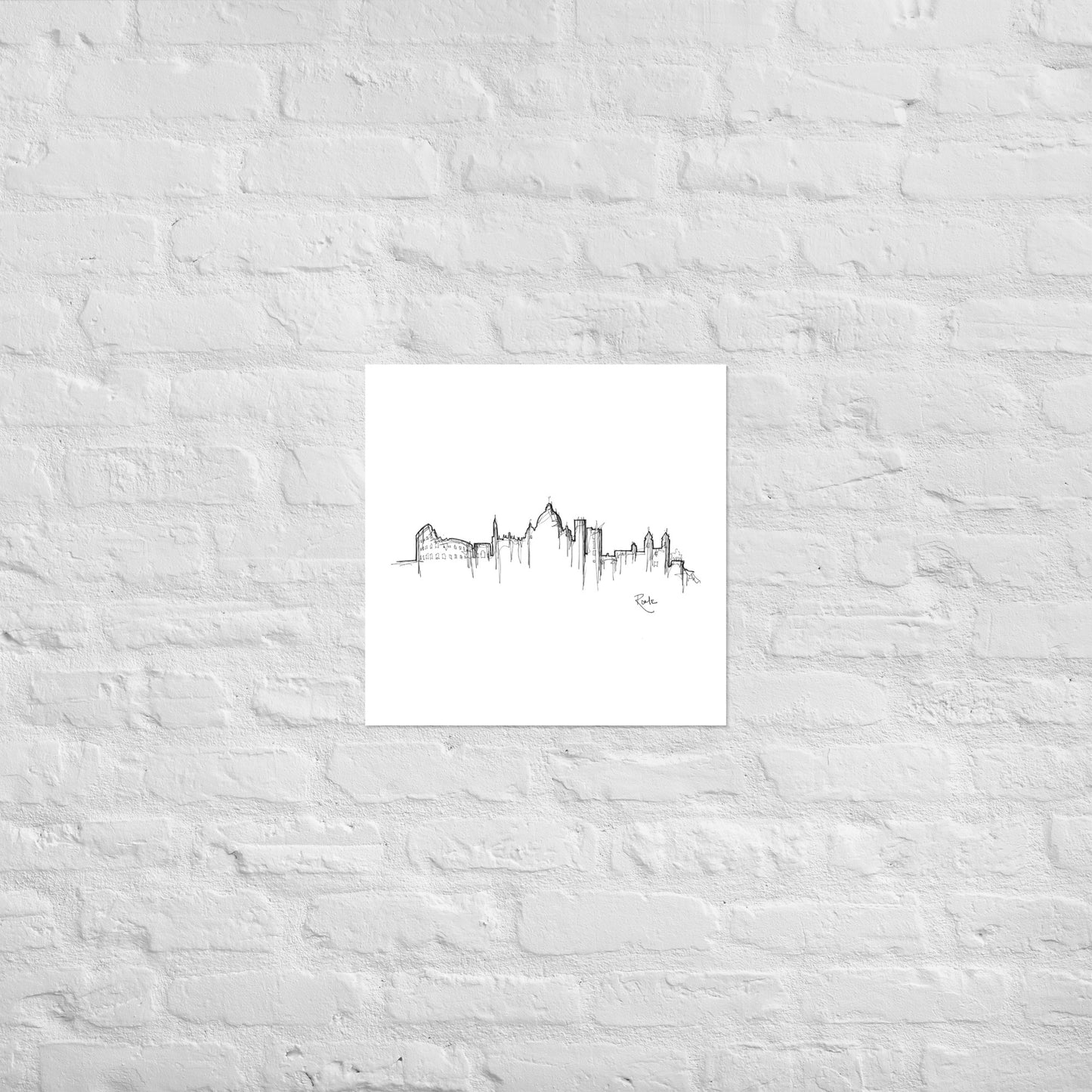 Rome Skyline Art Print, Rome Print, Rome Poster, Wall Art, Original Art, Minimalist Art, Travel Gift, Home Decor, Office Decor