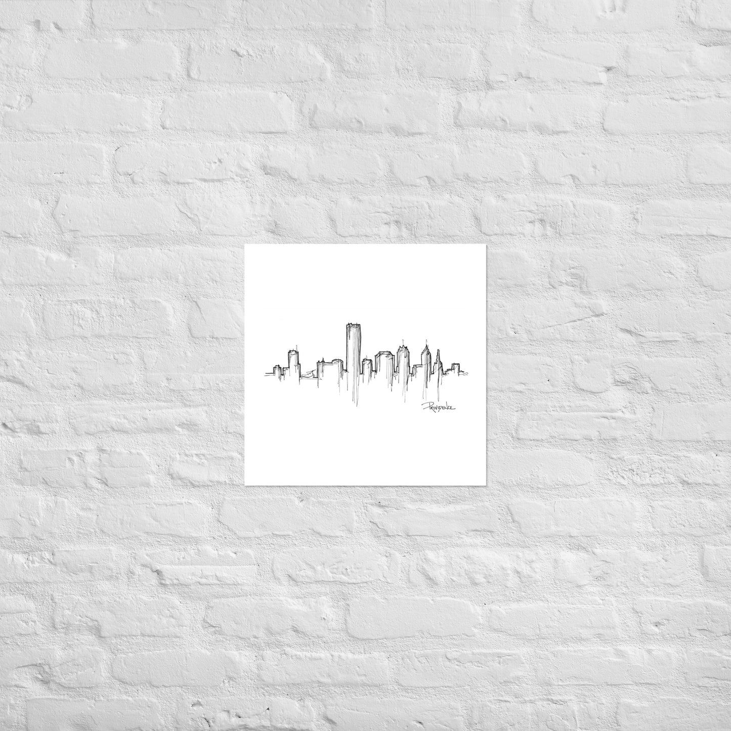 Providence Skyline Art Print, Providence Print, Providence Poster, Wall Art, Original Art, Minimalist Art, Travel Gift, Home Decor, Office