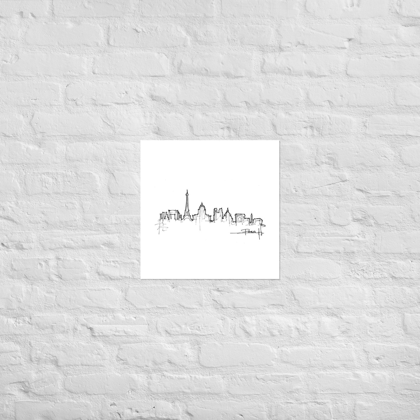 Paris Skyline Art Print, Paris Print, Paris Poster, Wall Art, Original Art, Minimalist Art, Office Decor, Travel Gift, Home Decor