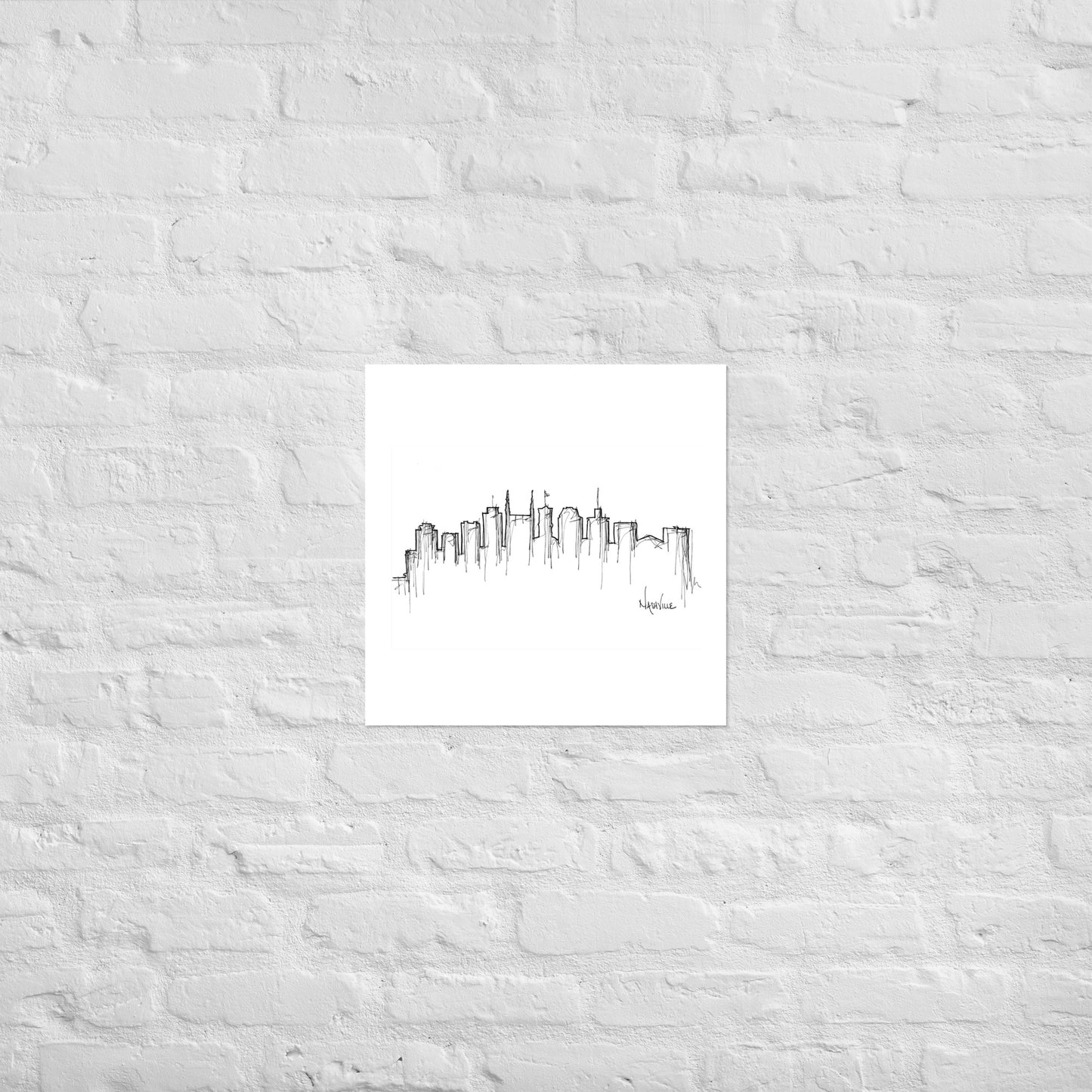 Nashville Skyline Art Print, Nashville Print, Nashville Poster, Wall Art, Original Art Minimalist Art Travel Gift Home Decor Office Decor