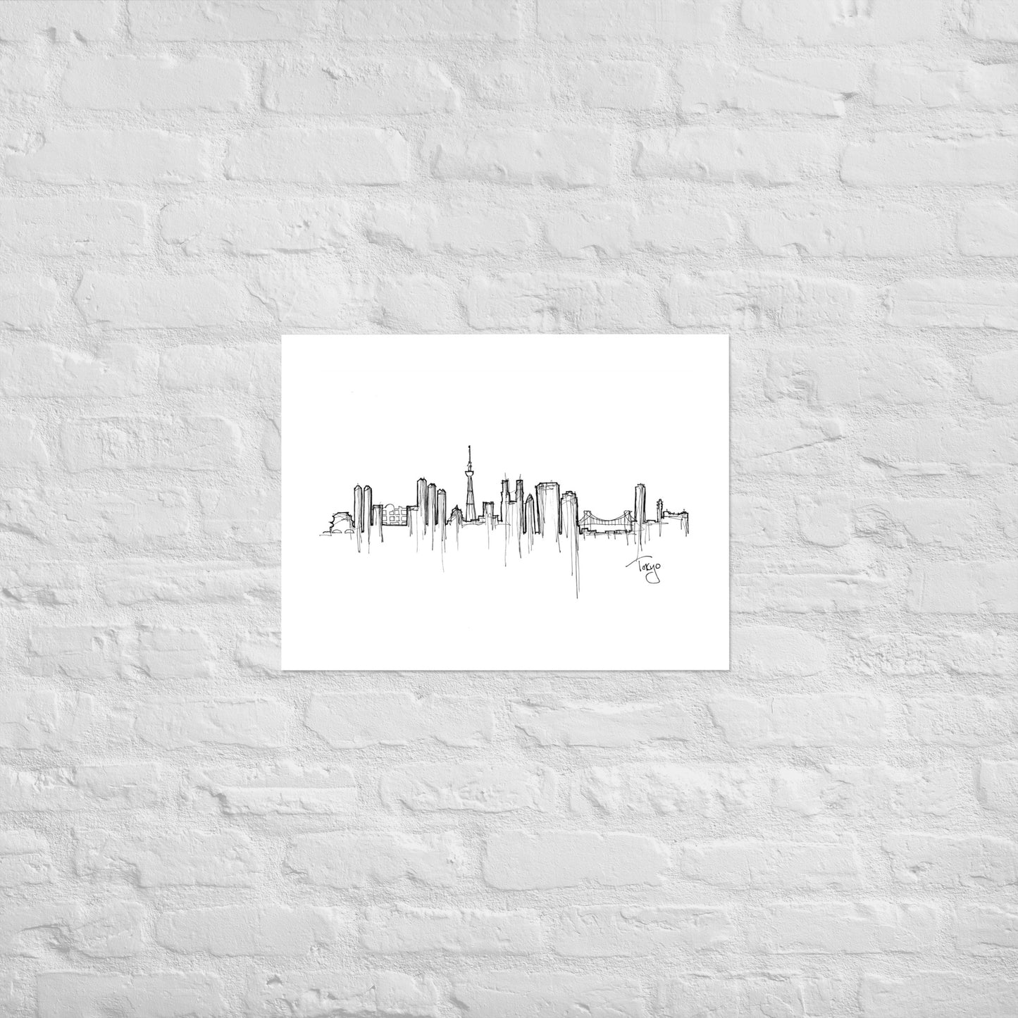 Tokyo Skyline Art Print, Tokyo Print, Tokyo Poster, Wall Art, Original Art, Minimalist Art, Travel Gift, Home Decor, Office Decor