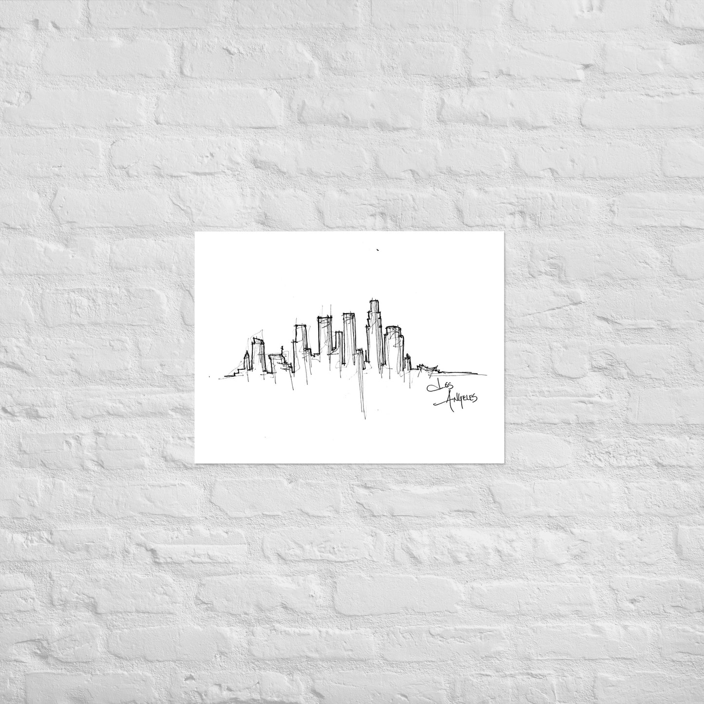 Los Angeles Skyline Art Print, Los Angeles Print, Los Angeles Poster, Wall Art, Original Art, Minimalist Office Decor Travel Gift Home Decor