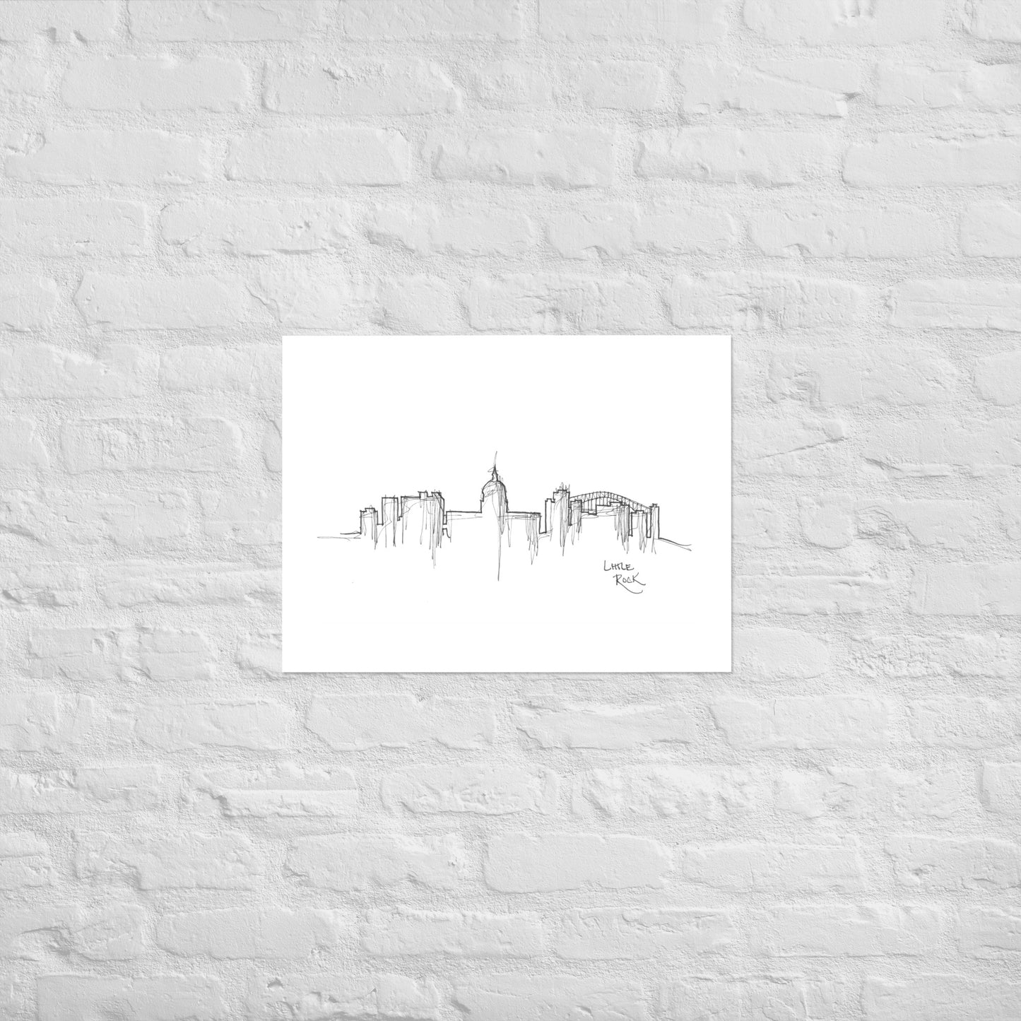 Little Rock Skyline Art Print, Little Rock Print, Little Rock Poster, Wall Art, Original Art Minimalist Art Travel Gift Home Decor Office