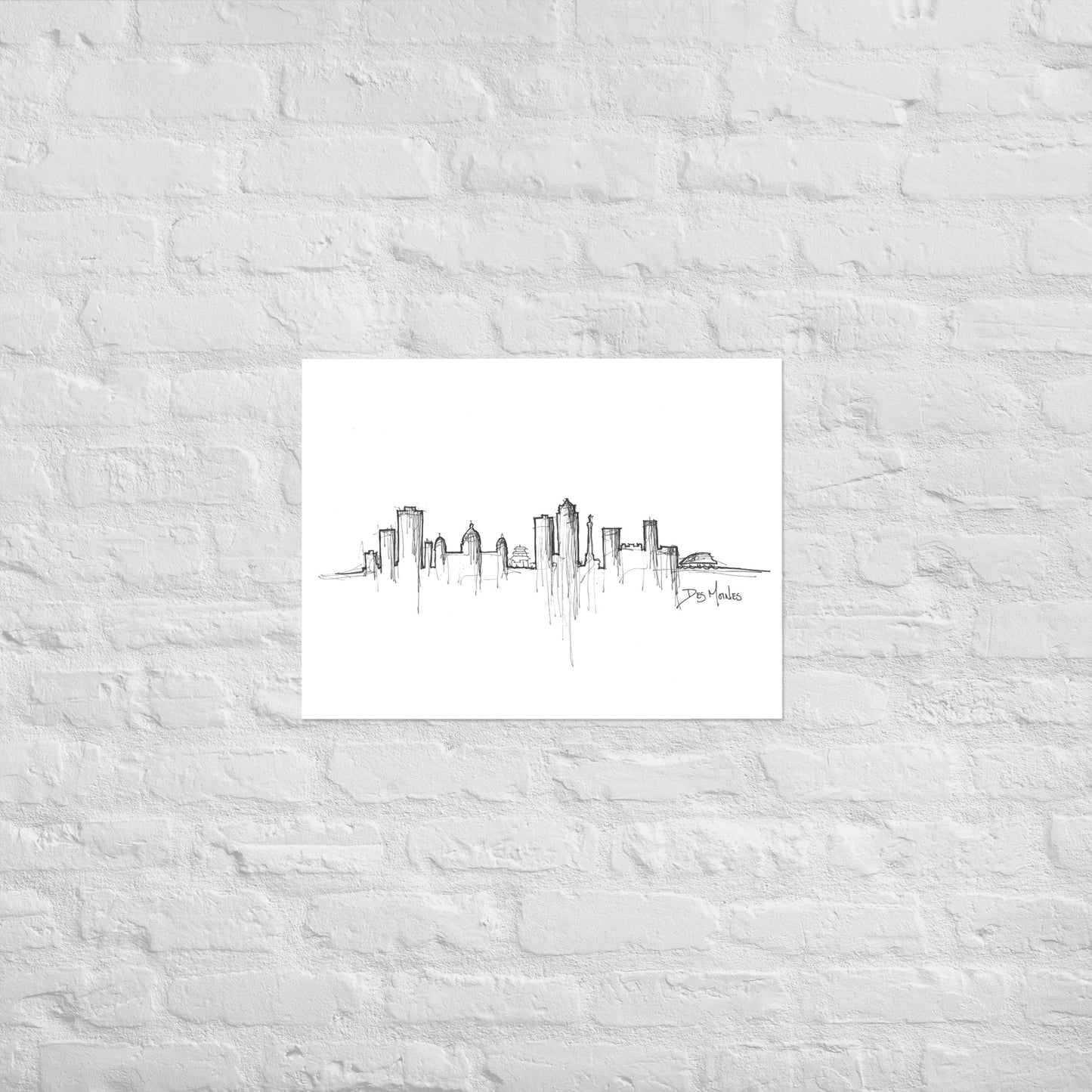 Des Moines Skyline Art Print, Des Moines Print, Des Moines Poster, Wall Art, Original Art Minimalist Art Travel Gift Home Decor Office Decor