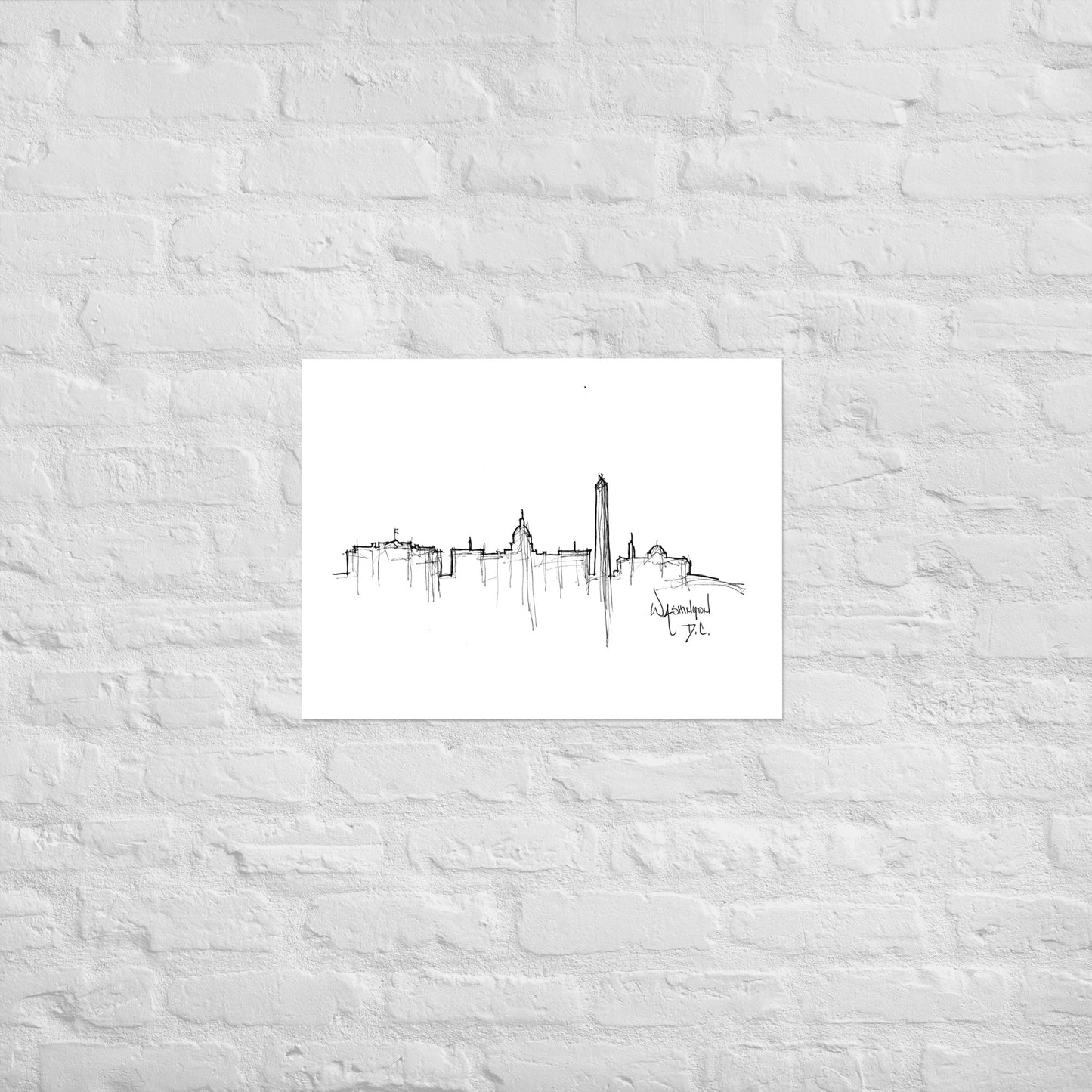 Washington D.C. Skyline Art Print, D.C. Print, D.C. Poster, Wall Art, Original Art, Minimalist Art, Office Decor, Travel Gift, Home Decor