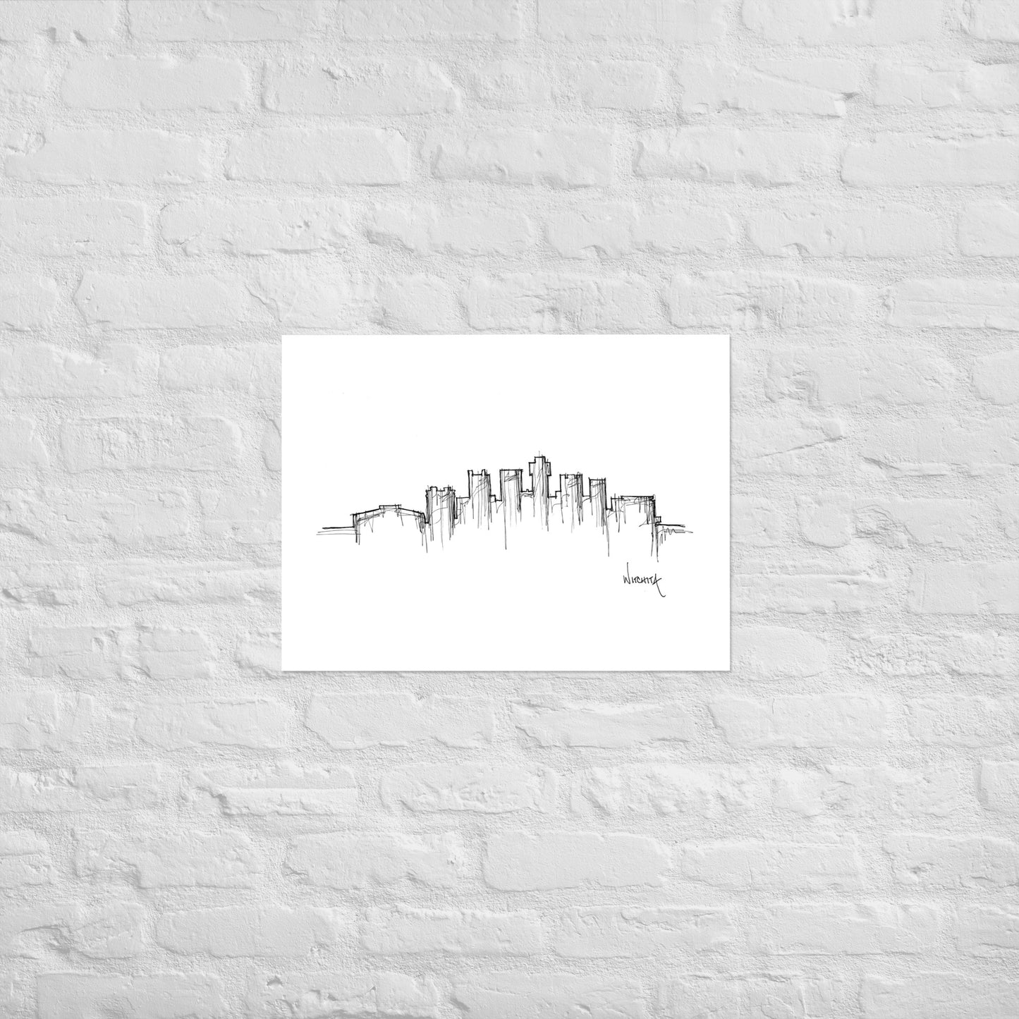 Wichita Skyline Art Print, Wichita Print, Wichita Poster, Wall Art, Original Art, Minimalist Art, Travel Gift, Home Decor, Office Decor