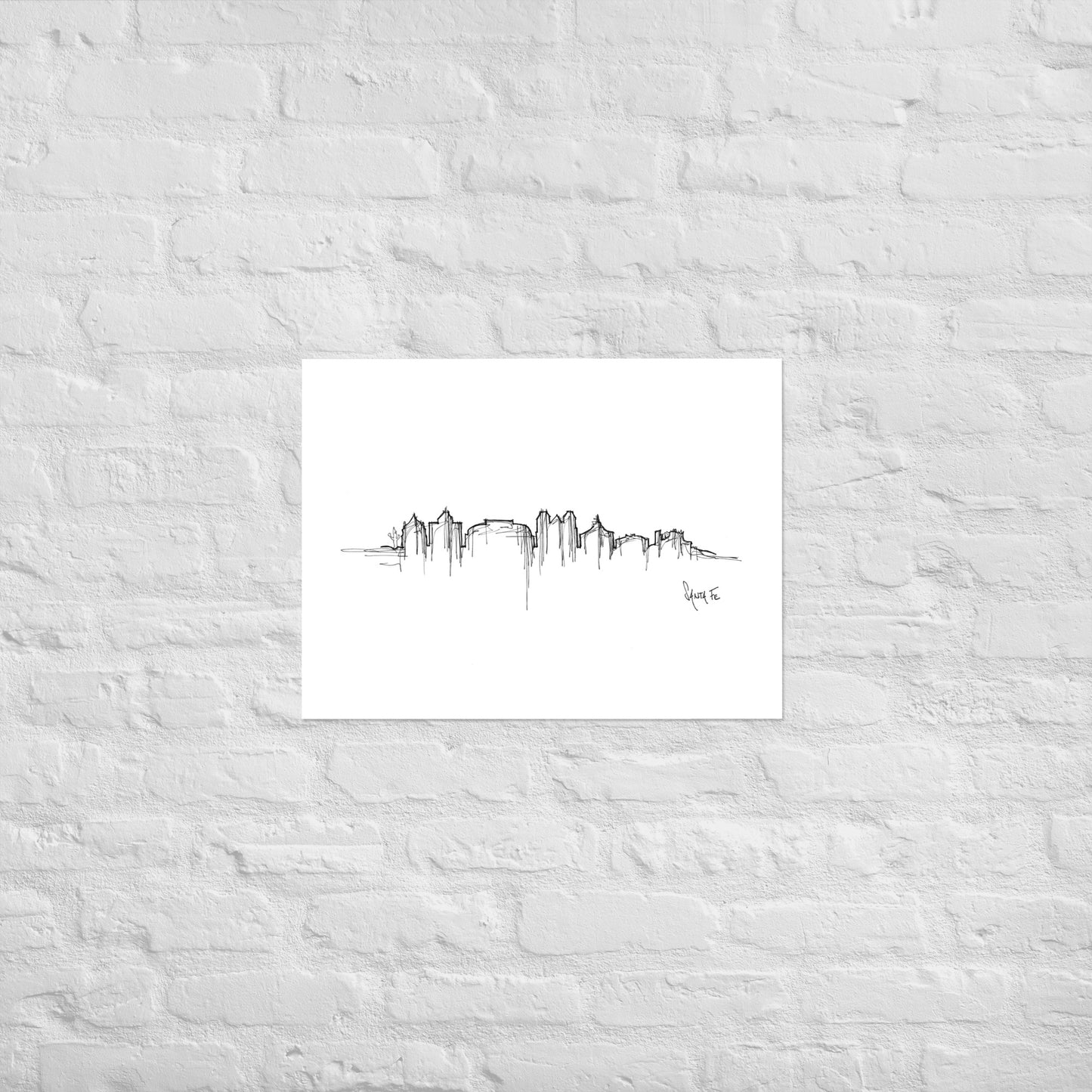 Santa Fe Skyline Art Print, Santa Fe Print, Santa Fe Poster, Wall Art, Original Art, Minimalist Art Travel Gift Home Decor Office Decor