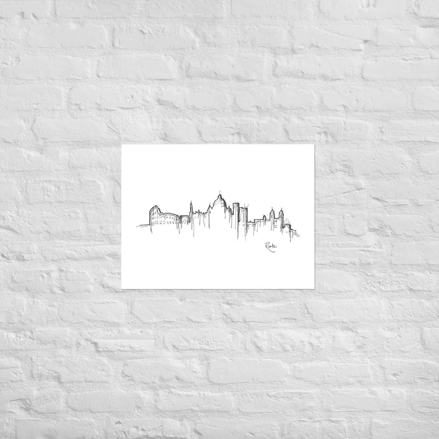 Rome Skyline Art Print, Rome Print, Rome Poster, Wall Art, Original Art, Minimalist Art, Travel Gift, Home Decor, Office Decor