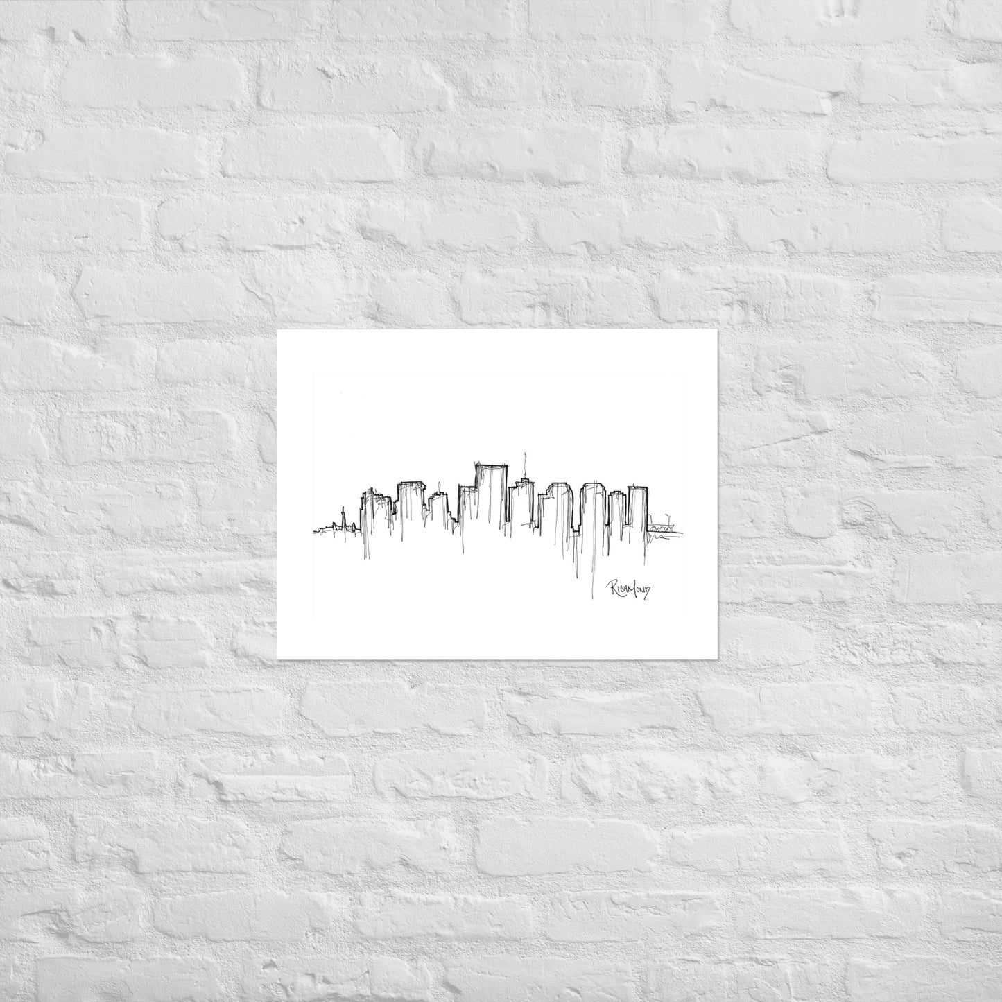 Richmond Skyline Art Print, Richmond Print, Richmond Poster, Wall Art, Original Art, Minimalist Art, Travel Gift, Home Decor, Office