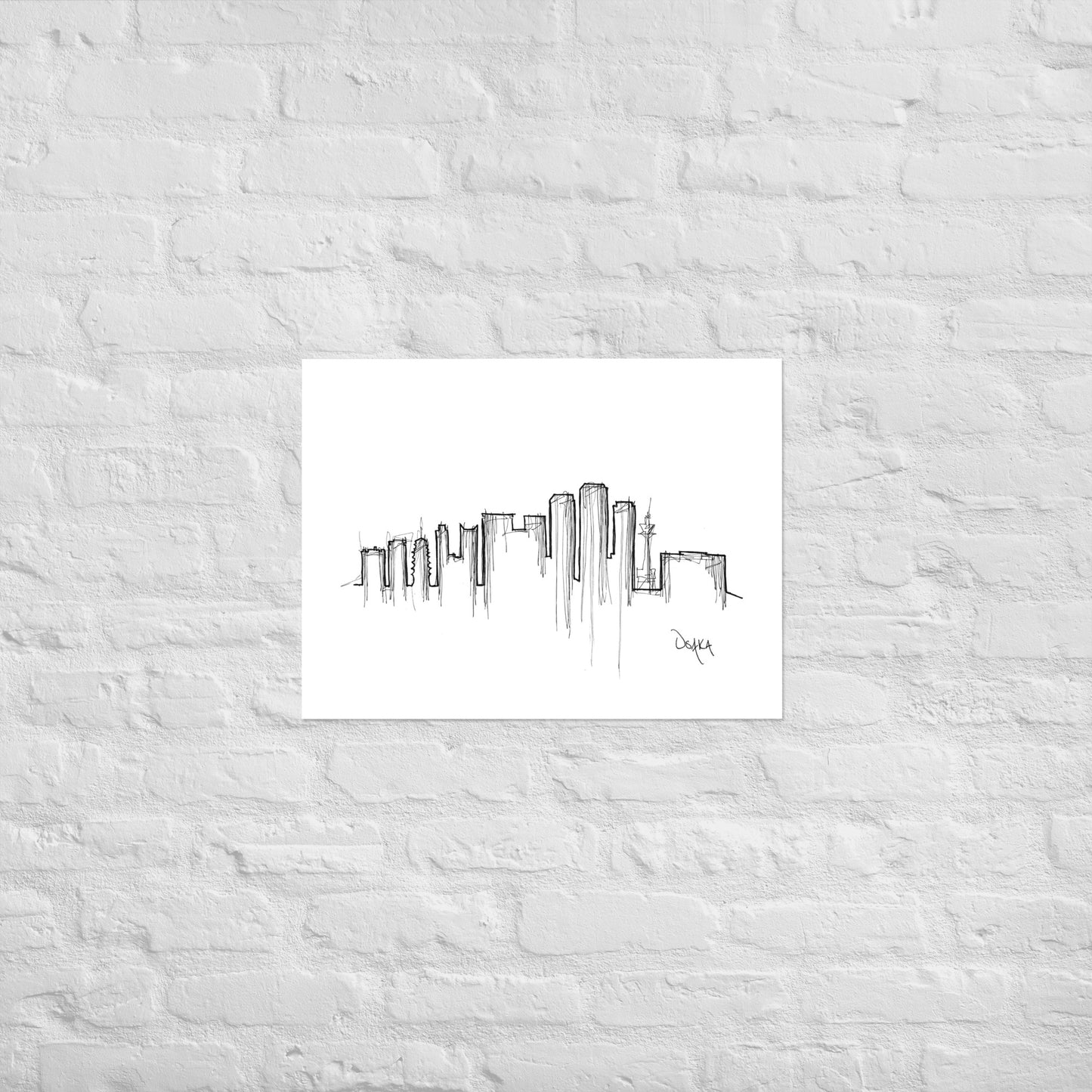 Osaka Skyline Art Print, Osaka Print, Osaka Poster, Wall Art, Original Art, Minimalist Art, Travel Gift, Home Decor, Office Decor