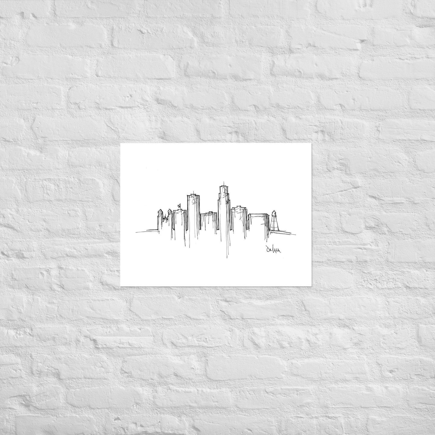Omaha Skyline Art Print, Omaha Print, Omaha Poster, Wall Art, Original Art, Minimalist Art, Travel Gift, Home Decor, Office Decor