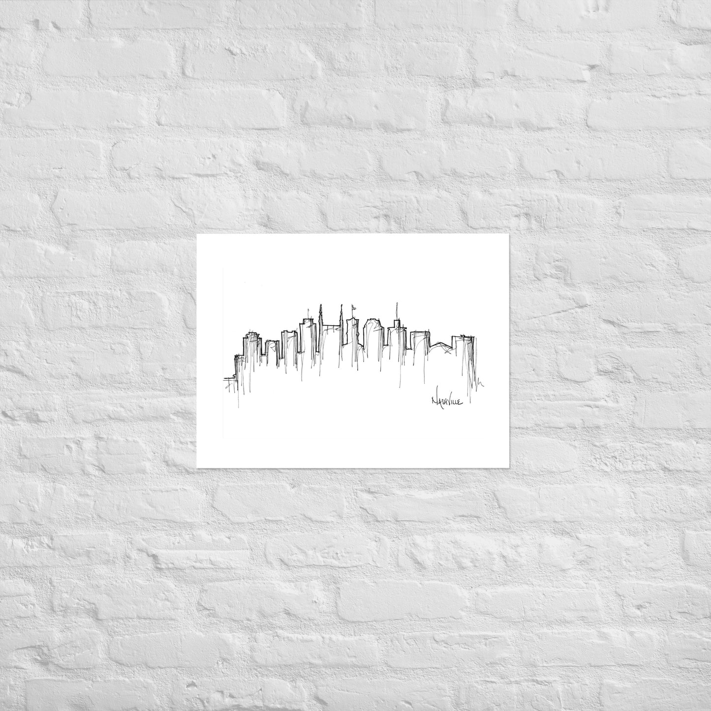 Nashville Skyline Art Print, Nashville Print, Nashville Poster, Wall Art, Original Art Minimalist Art Travel Gift Home Decor Office Decor