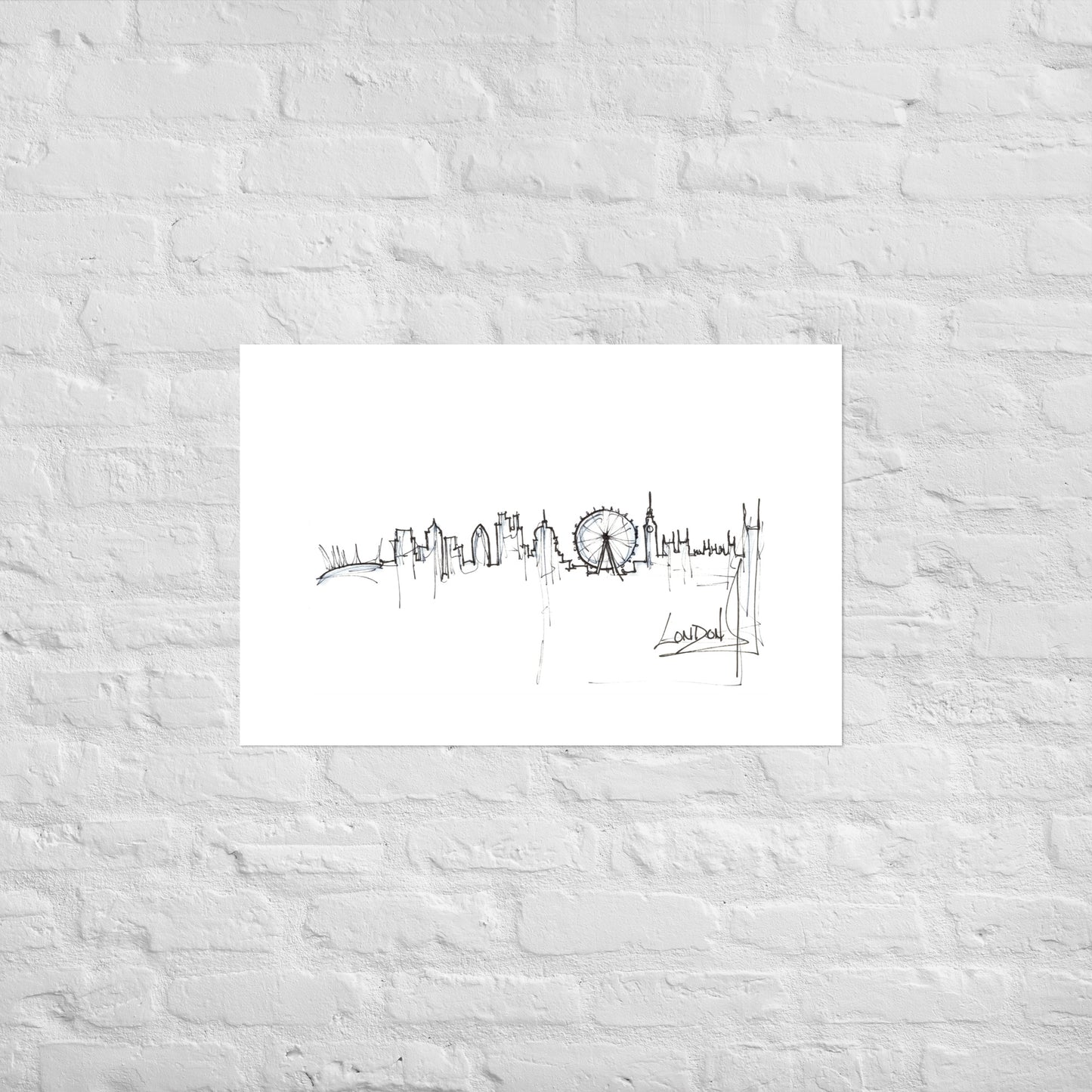 London Skyline Canvas Art Print, London Print, London Poster, Wall Art, Original Art, Minimalist, Office Decor, Travel Gift, Home Decor