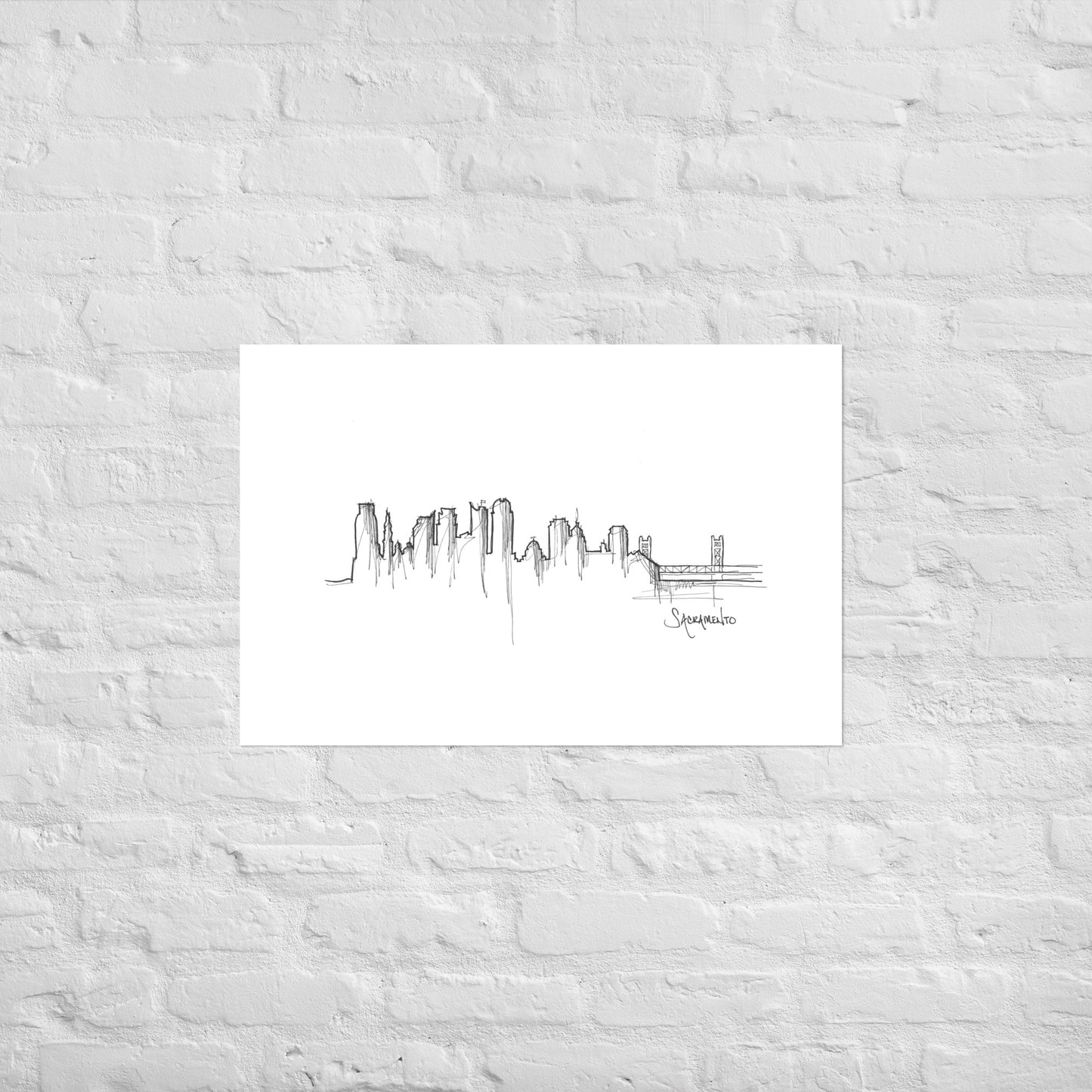 Sacramento Skyline Art Print, Sacramento Print, Sacramento Poster, Wall Art, Original Art Minimalist Art Travel Gift Home Decor Office