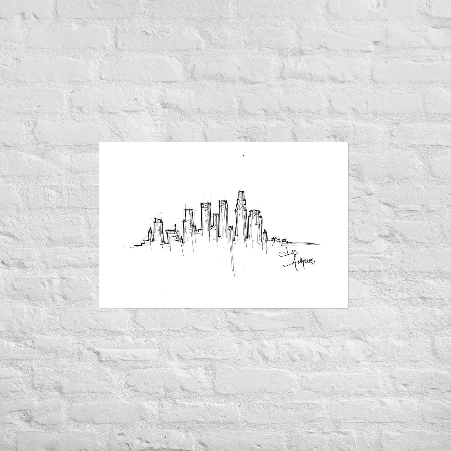 Los Angeles Skyline Art Print, Los Angeles Print, Los Angeles Poster, Wall Art, Original Art, Minimalist Office Decor Travel Gift Home Decor