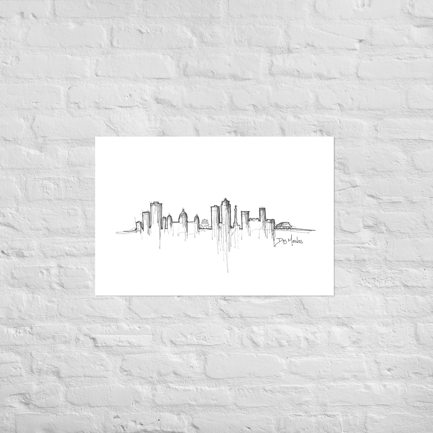 Des Moines Skyline Art Print, Des Moines Print, Des Moines Poster, Wall Art, Original Art Minimalist Art Travel Gift Home Decor Office Decor