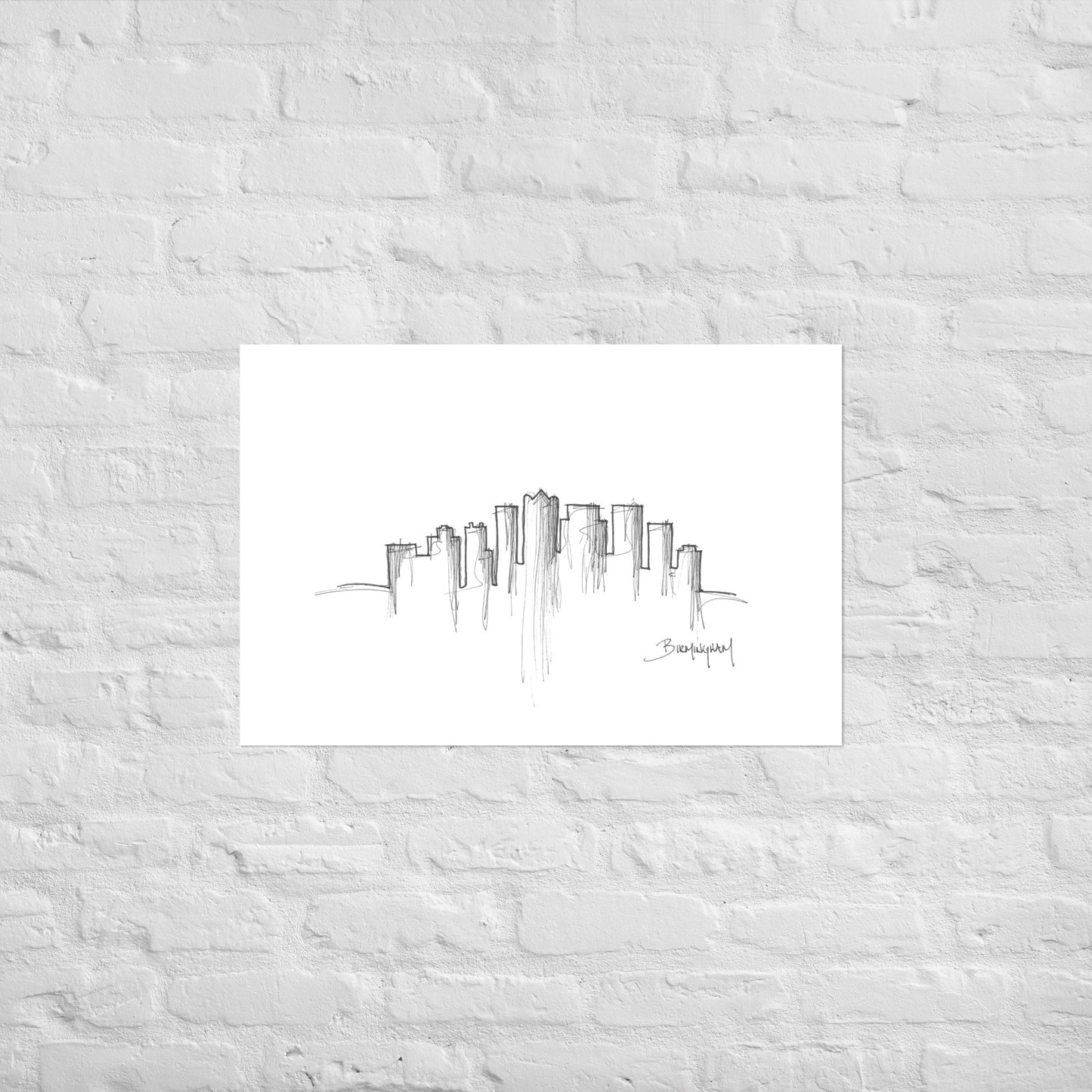 Birmingham Skyline Art Print, Birmingham Print, Birmingham Poster, Wall Art, Original Art Minimalist Art Travel Gift Home Decor Office Decor