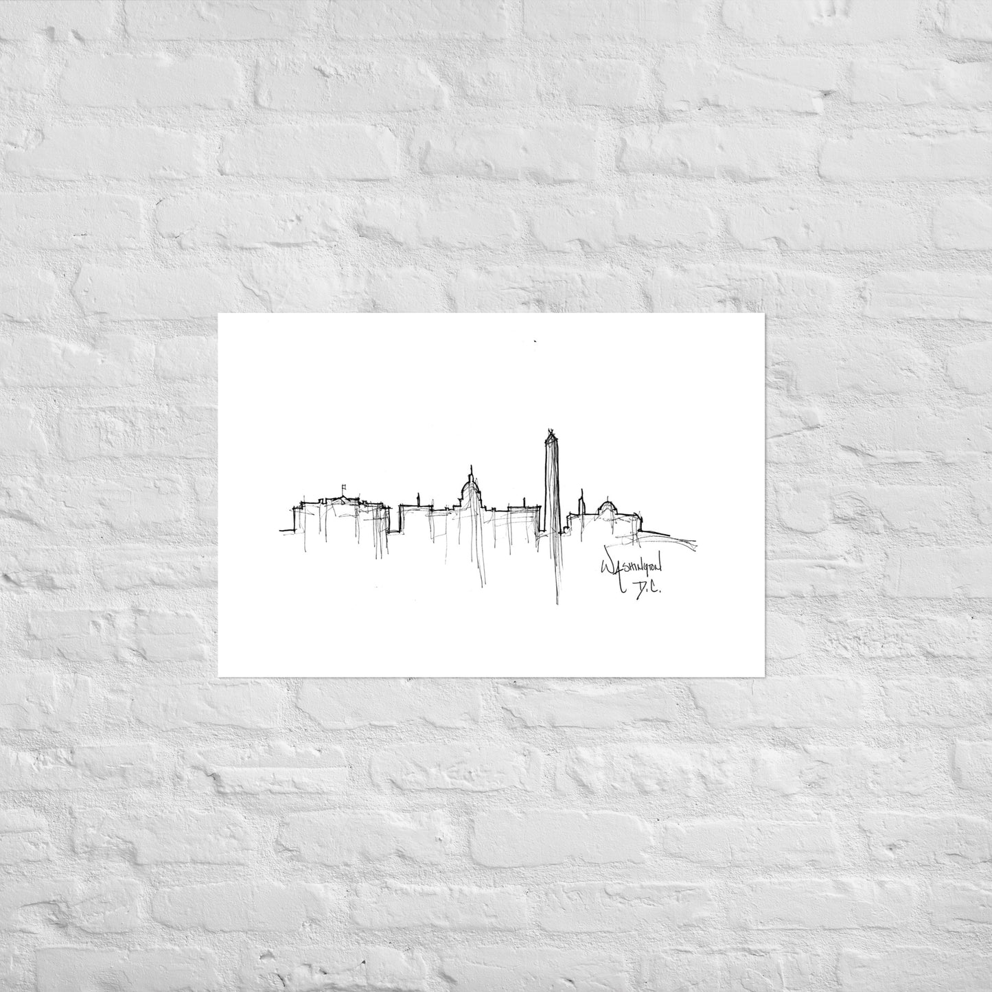 Washington D.C. Skyline Art Print, D.C. Print, D.C. Poster, Wall Art, Original Art, Minimalist Art, Office Decor, Travel Gift, Home Decor
