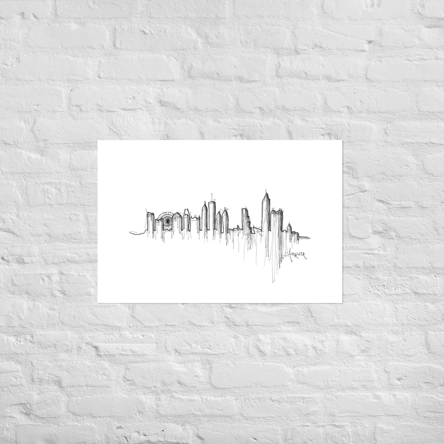 Atlanta Skyline Art Print, Atlanta Print, Atlanta Poster, Wall Art, Original Art Minimalist