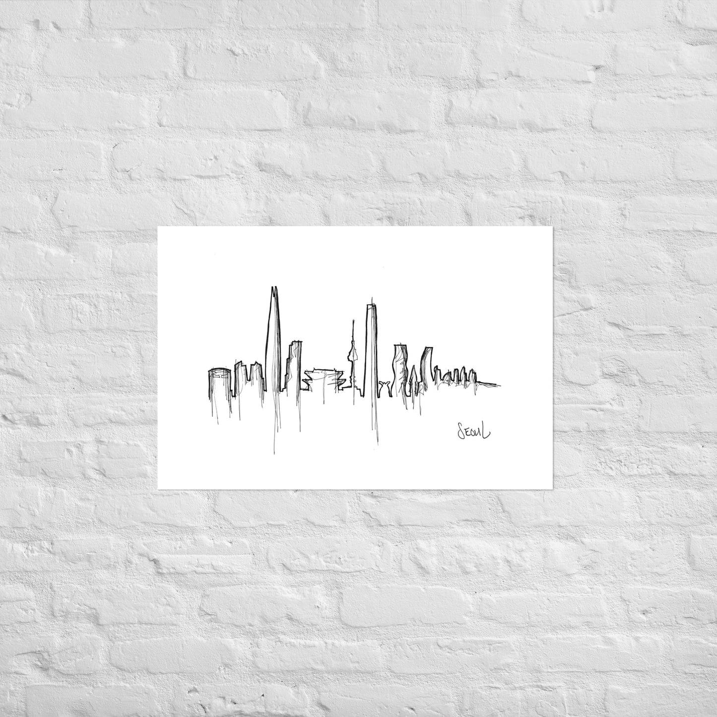 Seoul Skyline Art Print, Seoul Print, Seoul Poster, Wall Art, Original Art, Minimalist Art Travel Gift Home Decor Office Decor
