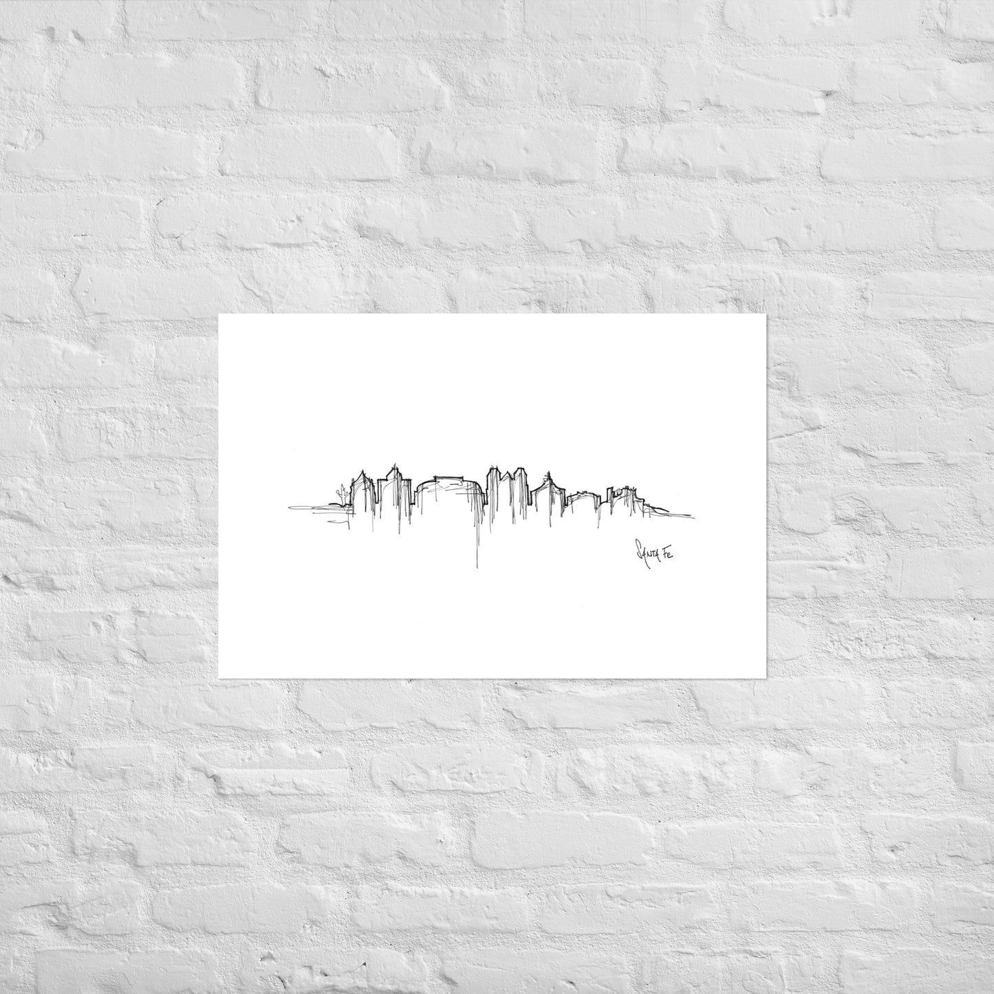 Santa Fe Skyline Art Print, Santa Fe Print, Santa Fe Poster, Wall Art, Original Art, Minimalist Art Travel Gift Home Decor Office Decor