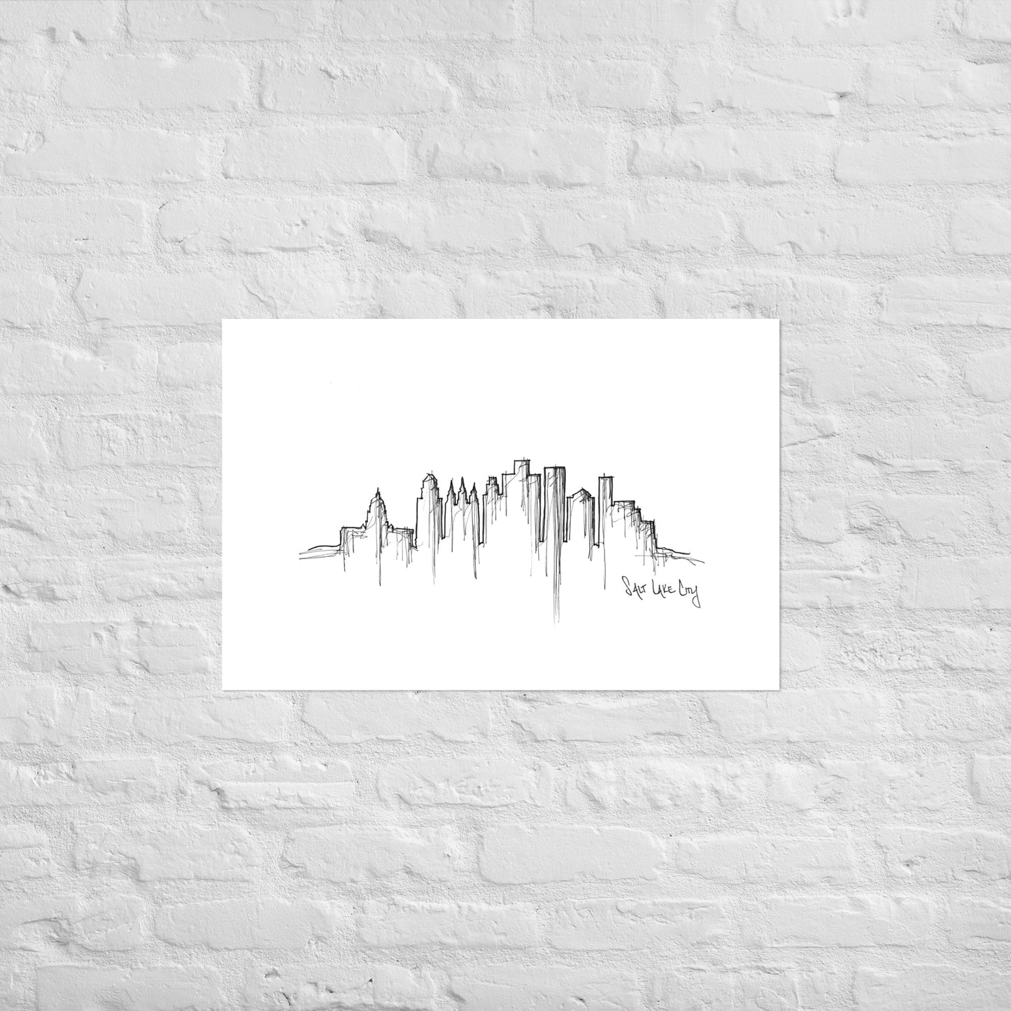 Salt Lake City Skyline Art Print, Salt Lake City Print, Salt Lake City Poster, Wall Art, Original Art, Minimalist Art Travel Gift Home Decor