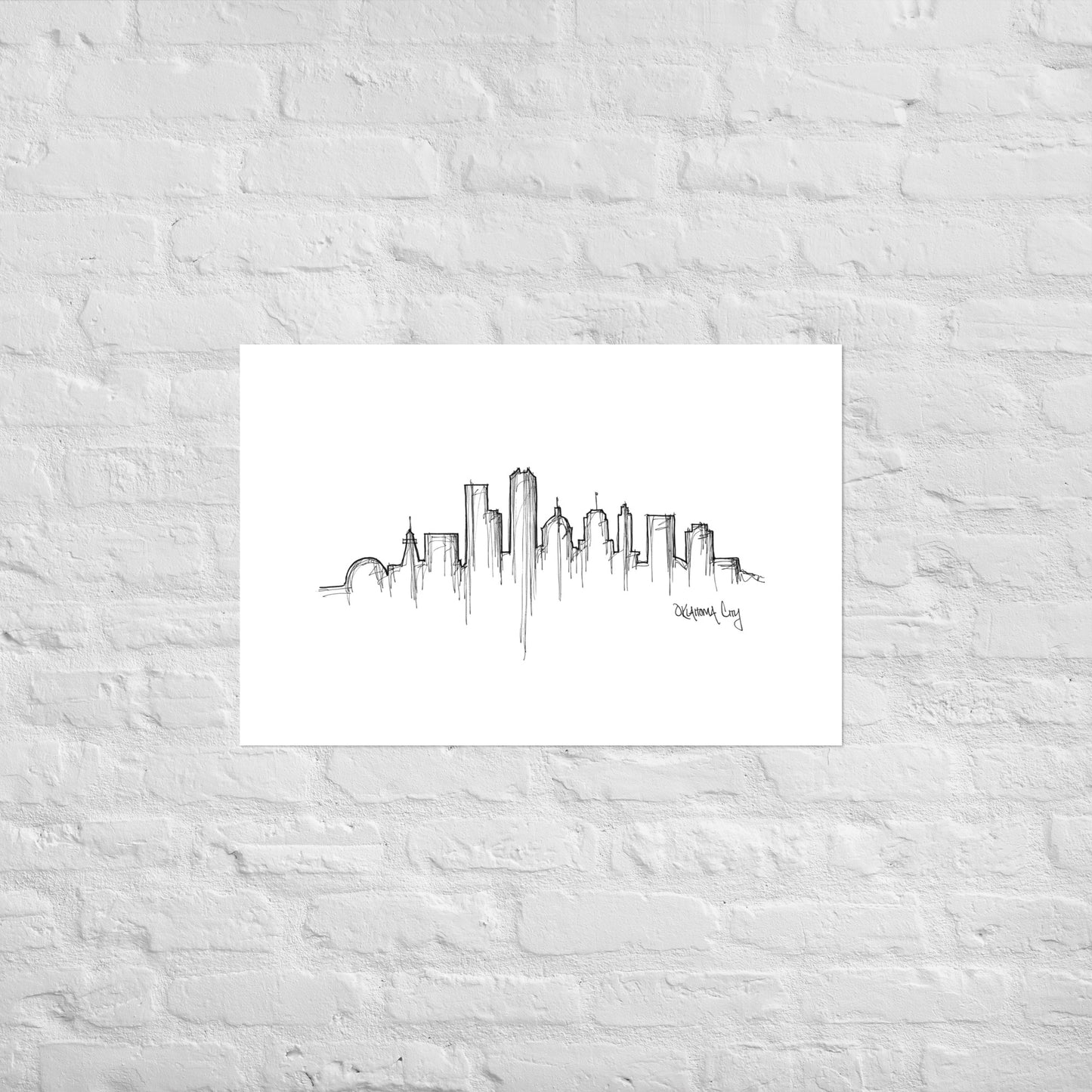 Oklahoma City Skyline Art Print, Oklahoma City Print, Oklahoma City Poster, Wall Art, Original Art Minimalist Art Travel Gift Home Decor
