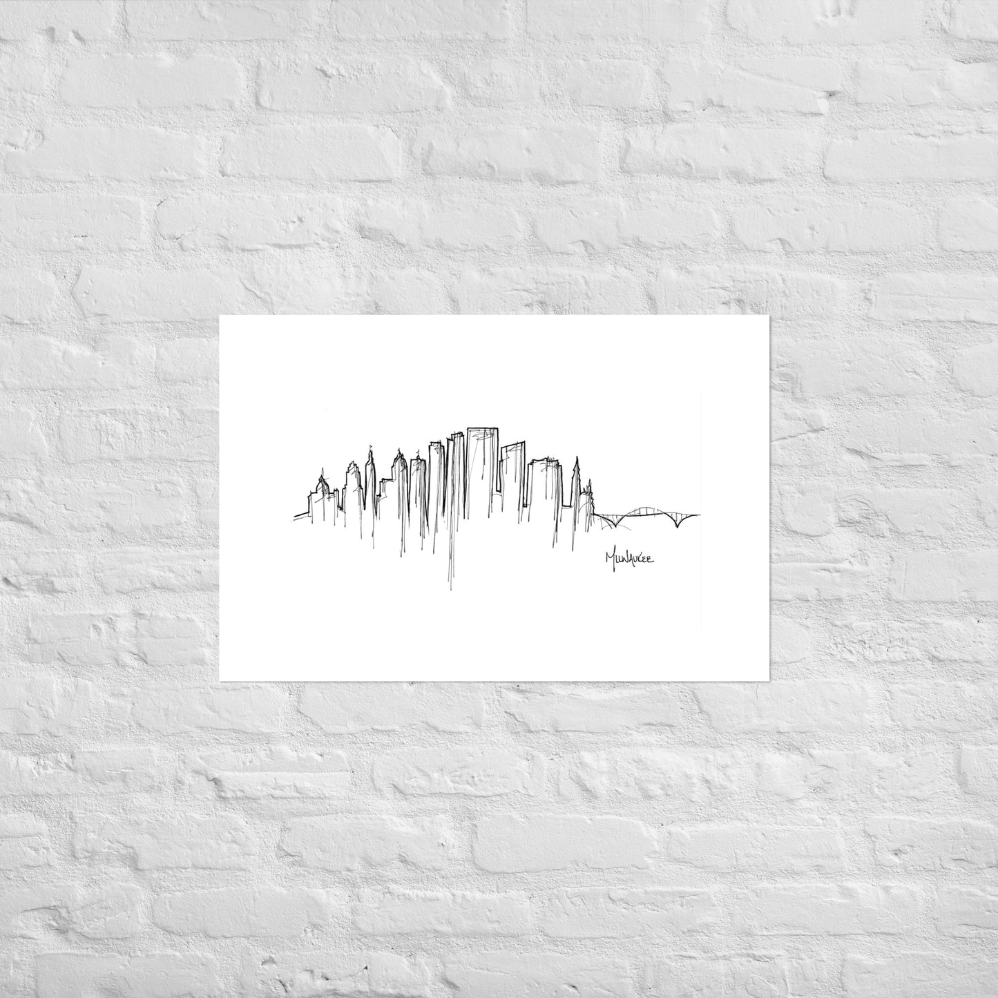 Milwaukee Skyline Art Print, Milwaukee Print, Milwaukee Poster, Wall Art, Original Art Minimalist Art Travel Gift Home Decor Office