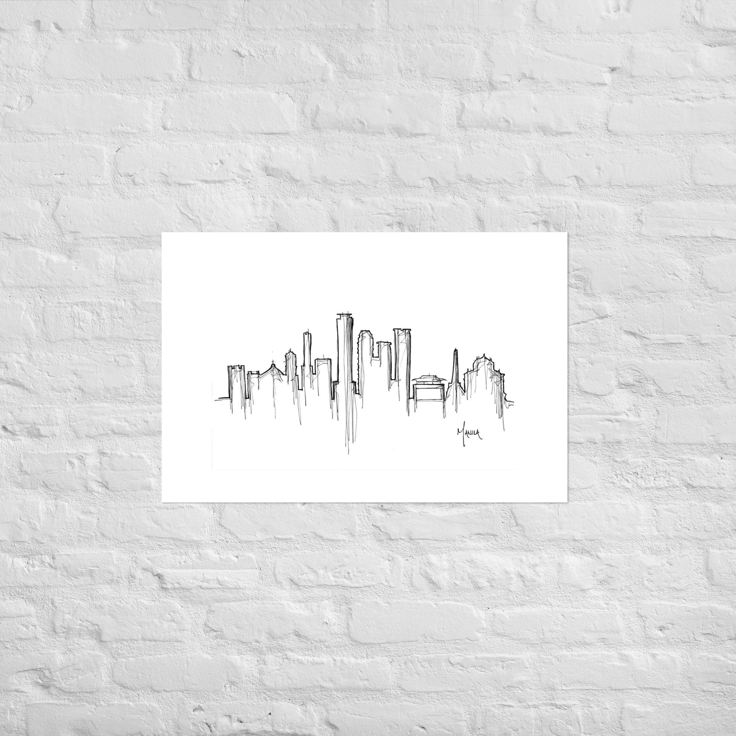 Manila Philippines Skyline Art Print, Manila Print, Manila Poster, Wall Art, Original Art Minimalist Art Travel Gift Home Decor Office Decor