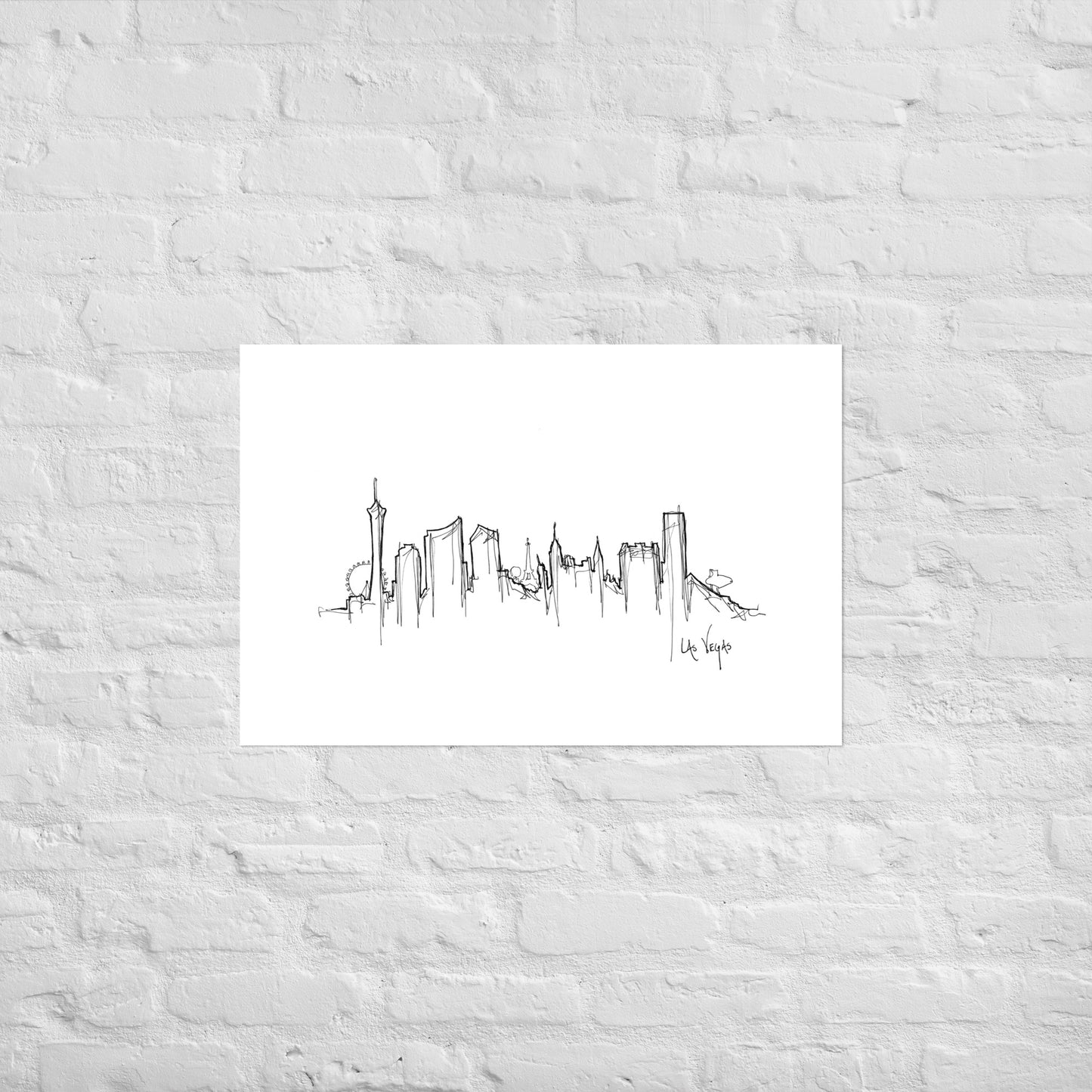 Las Vegas Skyline Art Print, Las Vegas Print, Las Vegas Poster, Wall Art, Original Art Minimalist Art Travel Gift Home Decor Office